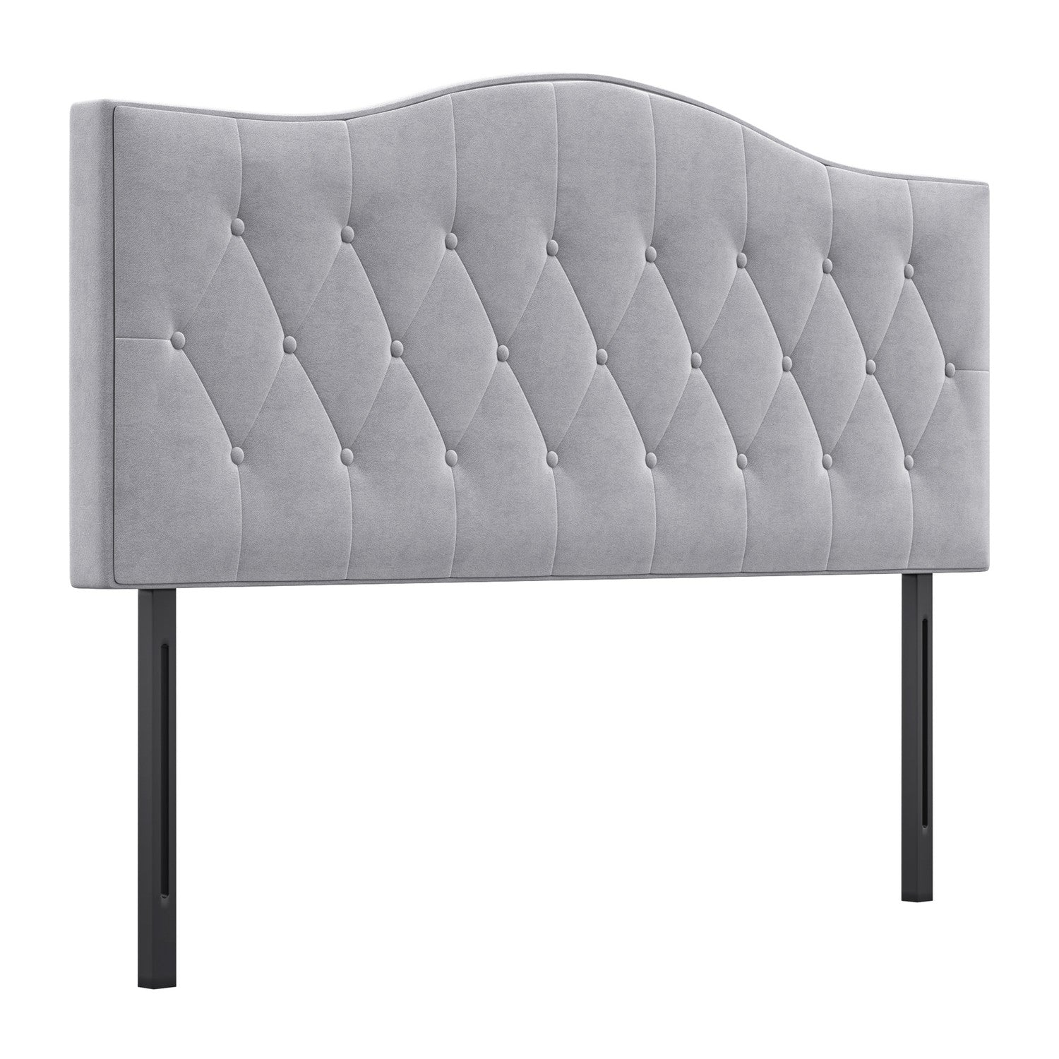Grå vadderad sänggavel – Modern design, 185x134 Cm