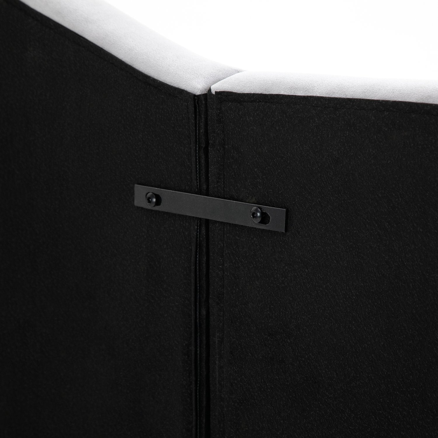 Grå vadderad sänggavel – Modern design, 185x134 Cm