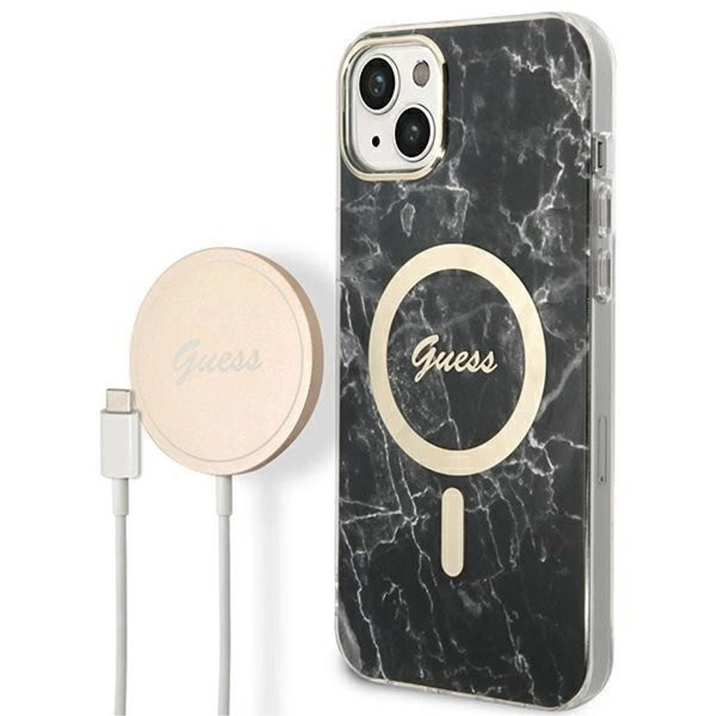 Guess Magsafe Fodral och Laddare set till iPhone 14 - Svart