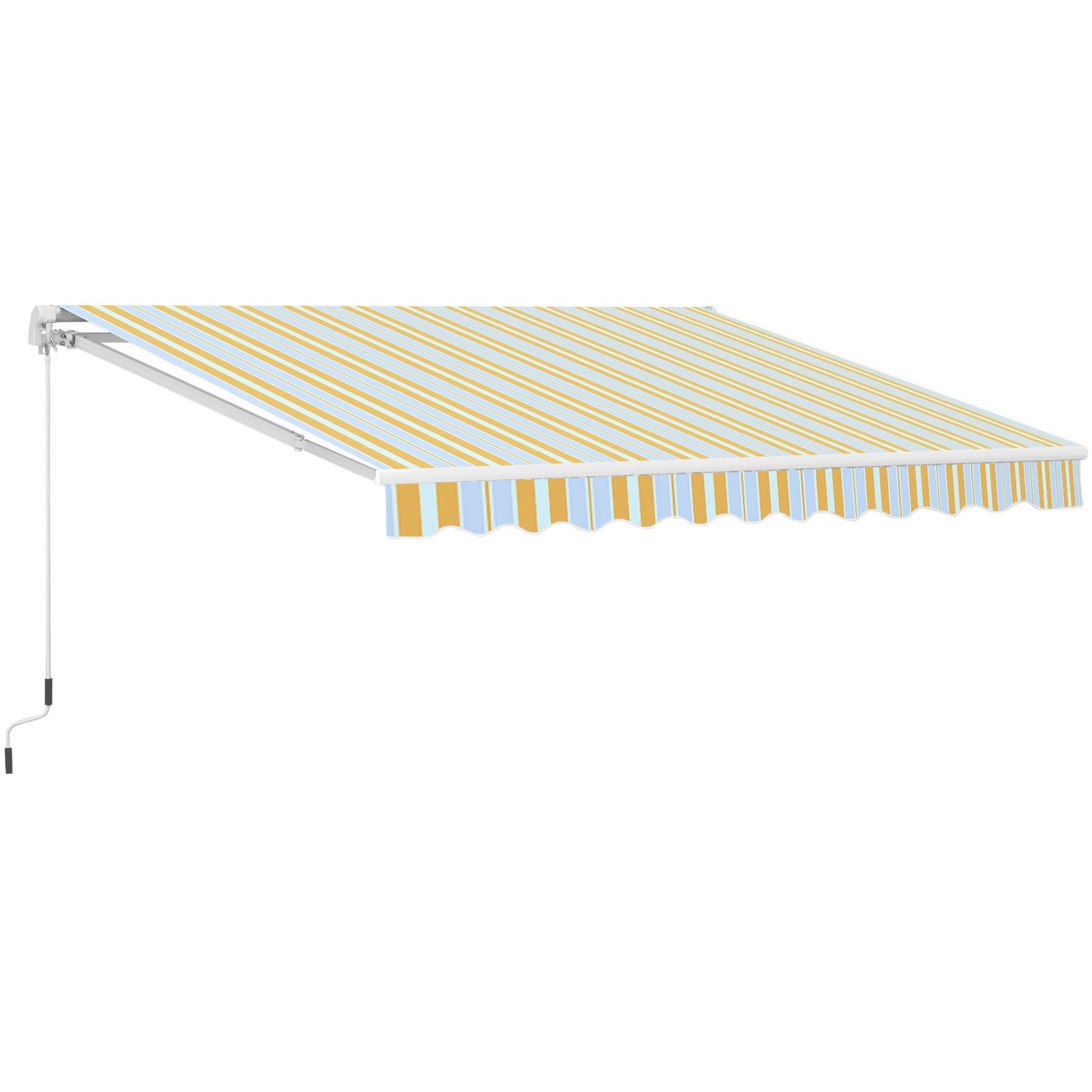 Gulbeige solskyddsmarkis med handvev, aluminium