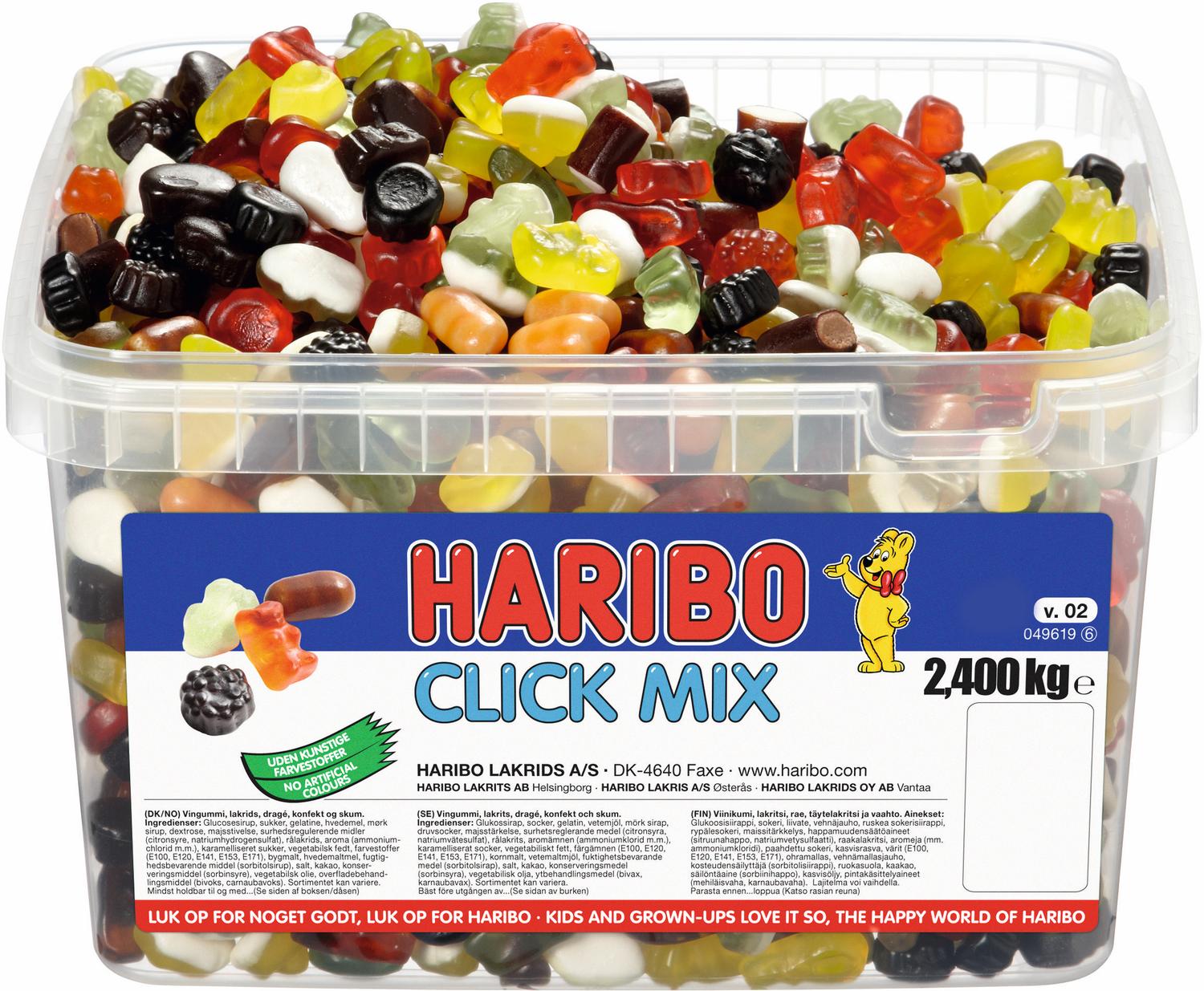 HARIBO Click Mix - lösgodis, 2,4 kg