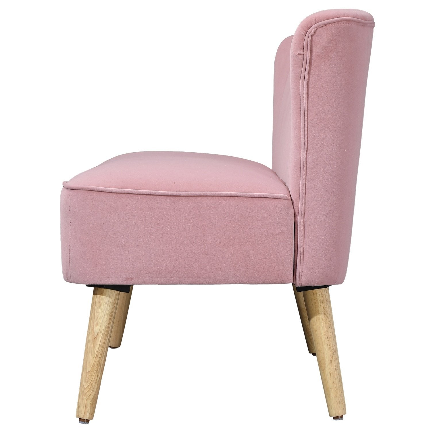 2-Sits Tygsoffa, Stoppad Soffa, Dubbelsoffa, Sittmöbler, Loungesoffa, Trä, Skum, Sammetsliknande Polyester, Rosa, 117 X 56,5 X 77 Cm