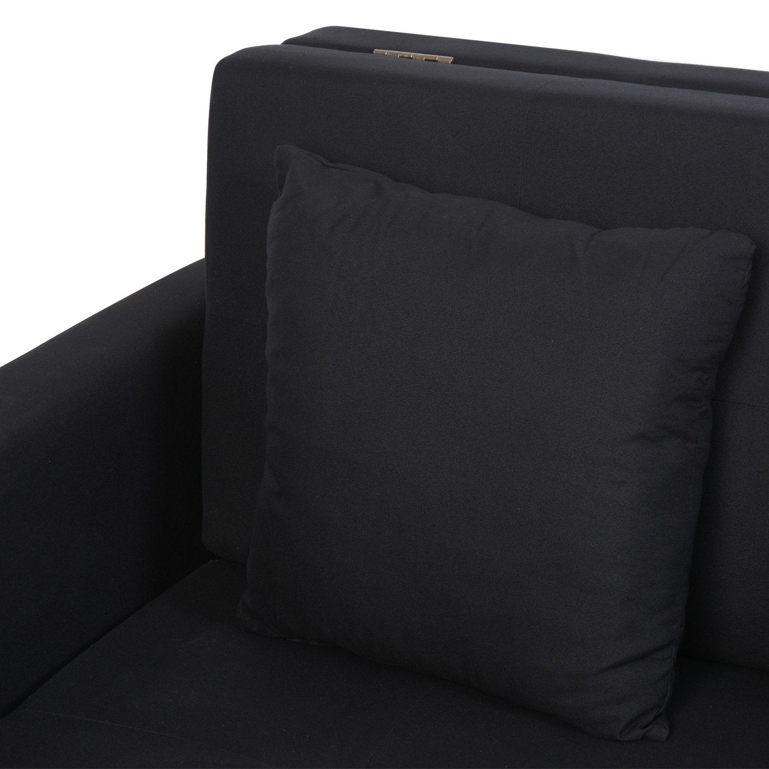 2-Sits Bäddsoffa Med Sängfunktion & Förvaringsutrymme, Ryggkudde, Polycotton, Trä, Kolgrå, 152X101X81Cm