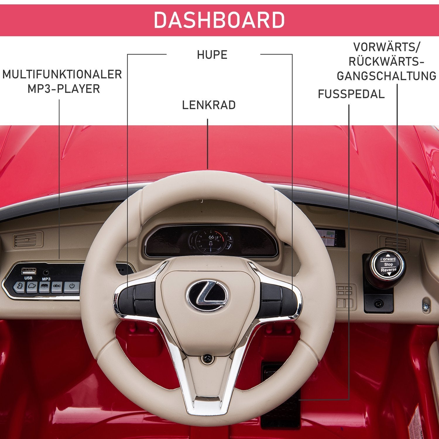 Barnbil Officiellt Licensierad Lexus Lc500 Elbil, 2,4G Fjärrkontroll, Mp3/Usb, Ljus & Musik, 3-6 År