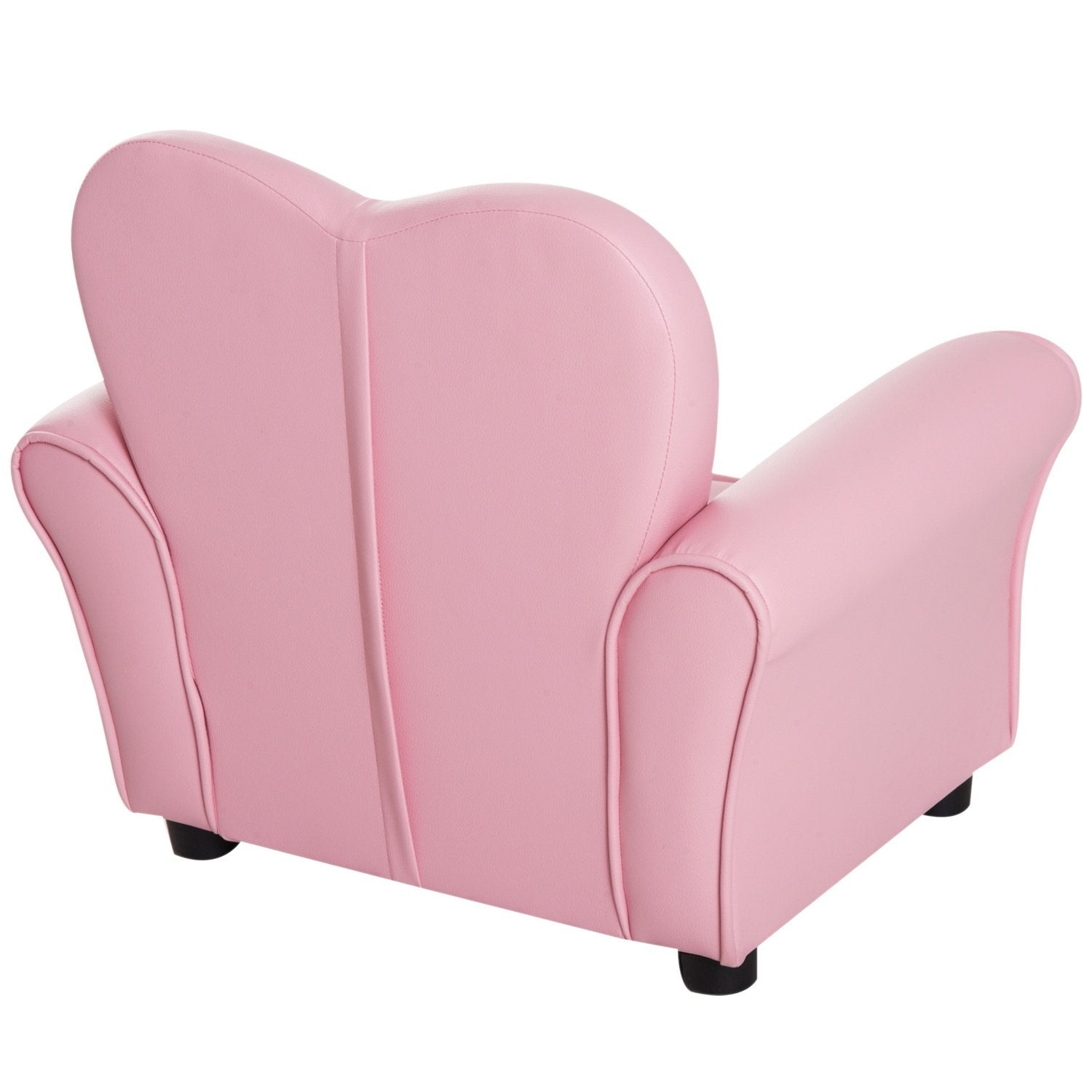 Barnsoffa Princess Hjärtformad Barnfåtölj I Rosa, Mysig Barnrumssoffa, L59Xb41,5Xh49Cm