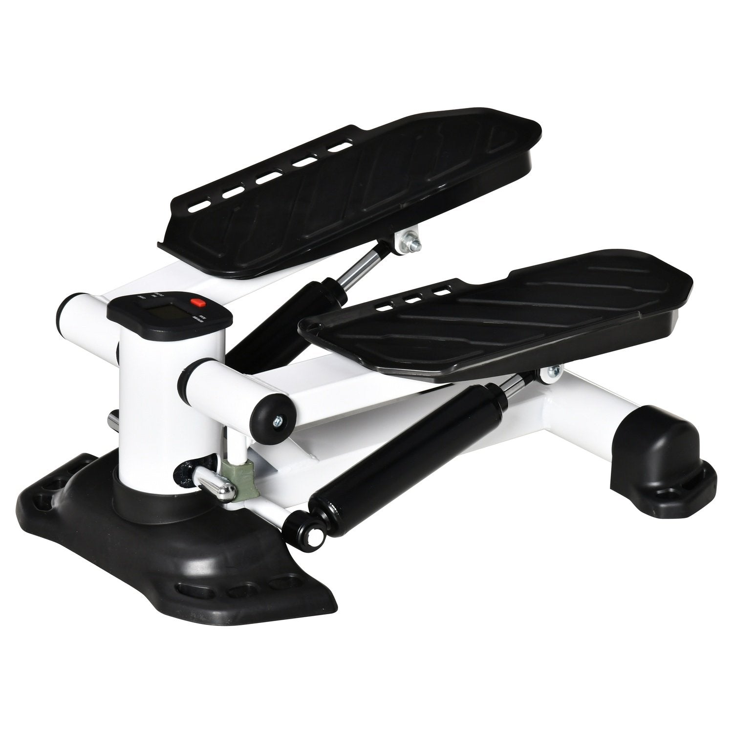 Mini Stepper Compact Mini Bike Fitness Utrustning Med Lcd-Skärm, Stora Pedaler, Metall & Abs, Vit+Svart, 48X34X21Cm