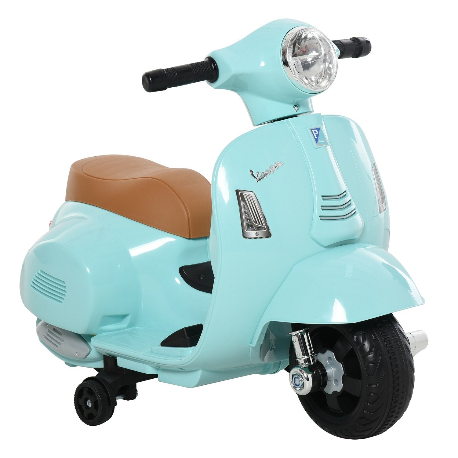 Vespa Elmotorcykel Barnmotorcykel Elfordon 18-36 Månader 3 Km/H Led-Ljusljud Pp Plast Metall Grön 66,5 X 38 X 52 Cm