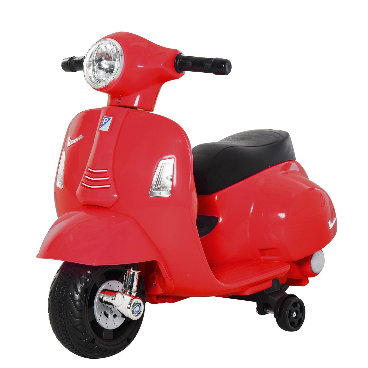 Vespa Elmotorcykel Barnmotorcykel Elfordon 18-36 Månader 3 Km/H Led-Ljusljud Pp Plast Metall Röd 66,5 X 38 X 52 Cm