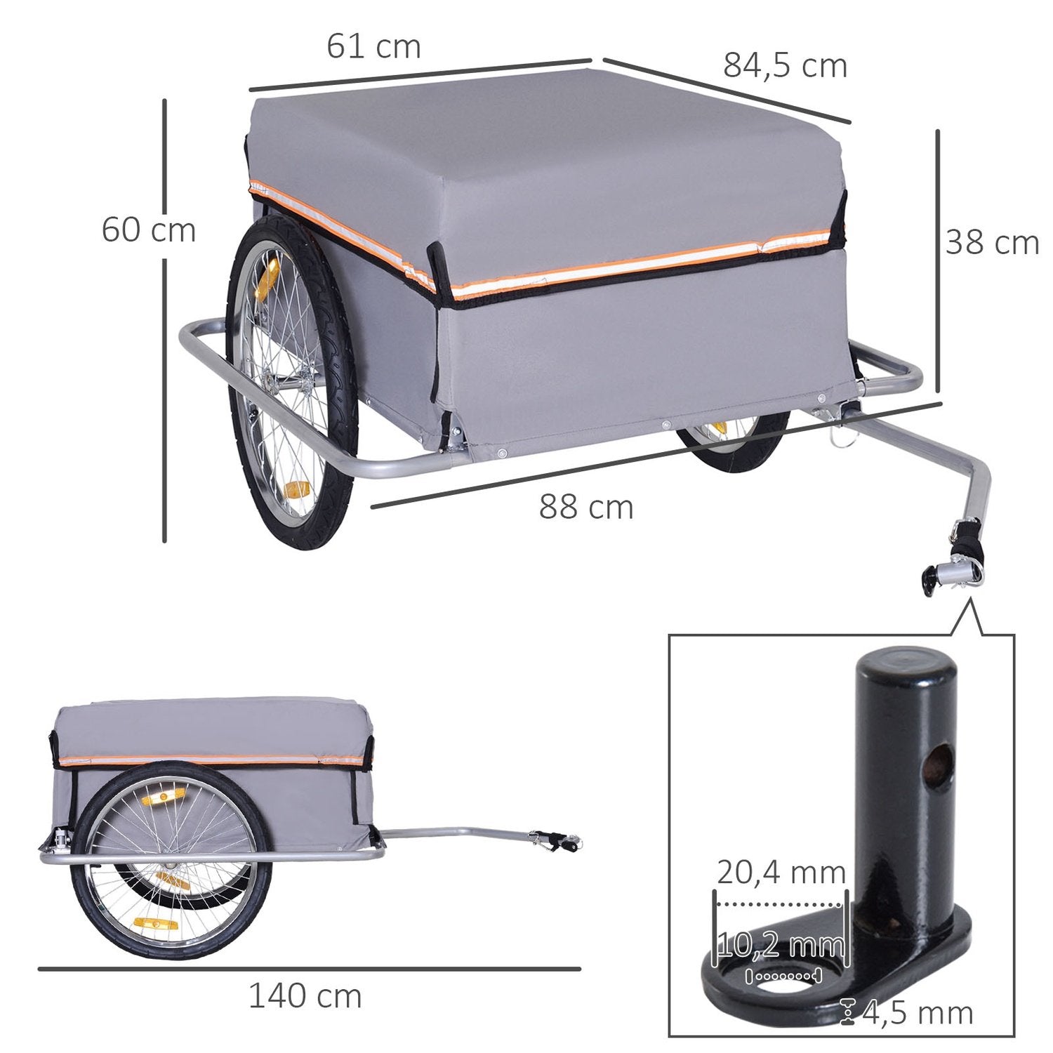 Lastvagn Transport Trailer Cykel Last Cykel Trailer Tillbehör Cargotrailer