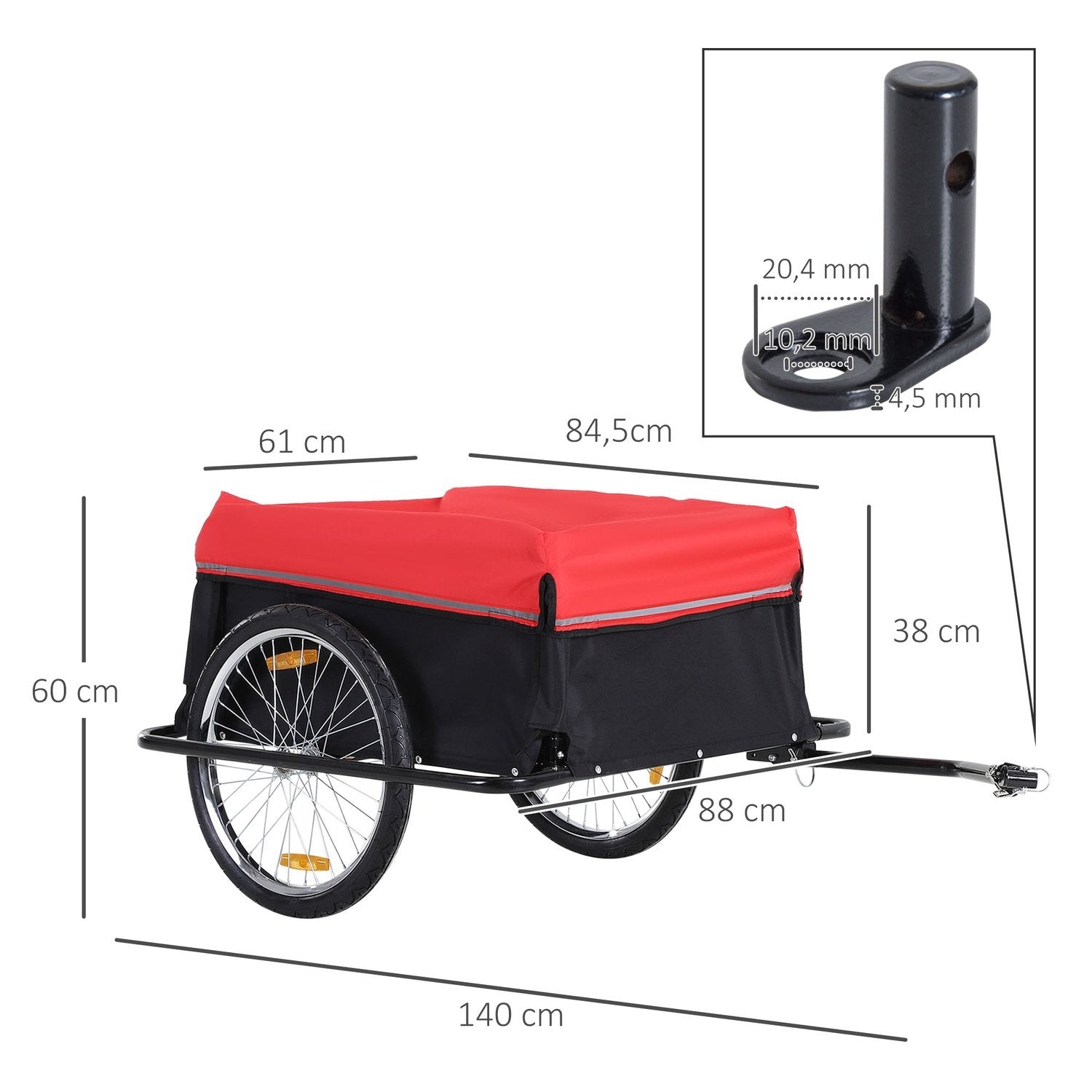 Lastvagnstransport Trailer Lastcykelvagn Svart+Röd