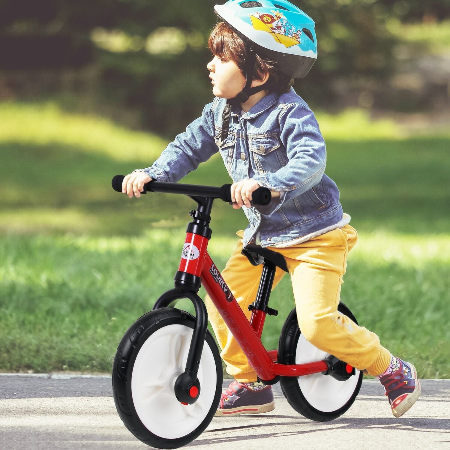 Barncykel Balanscykel Med Träningshjul Och Pedaler, 2-5 År, Sitshöjd Justerbar, Pp, Röd