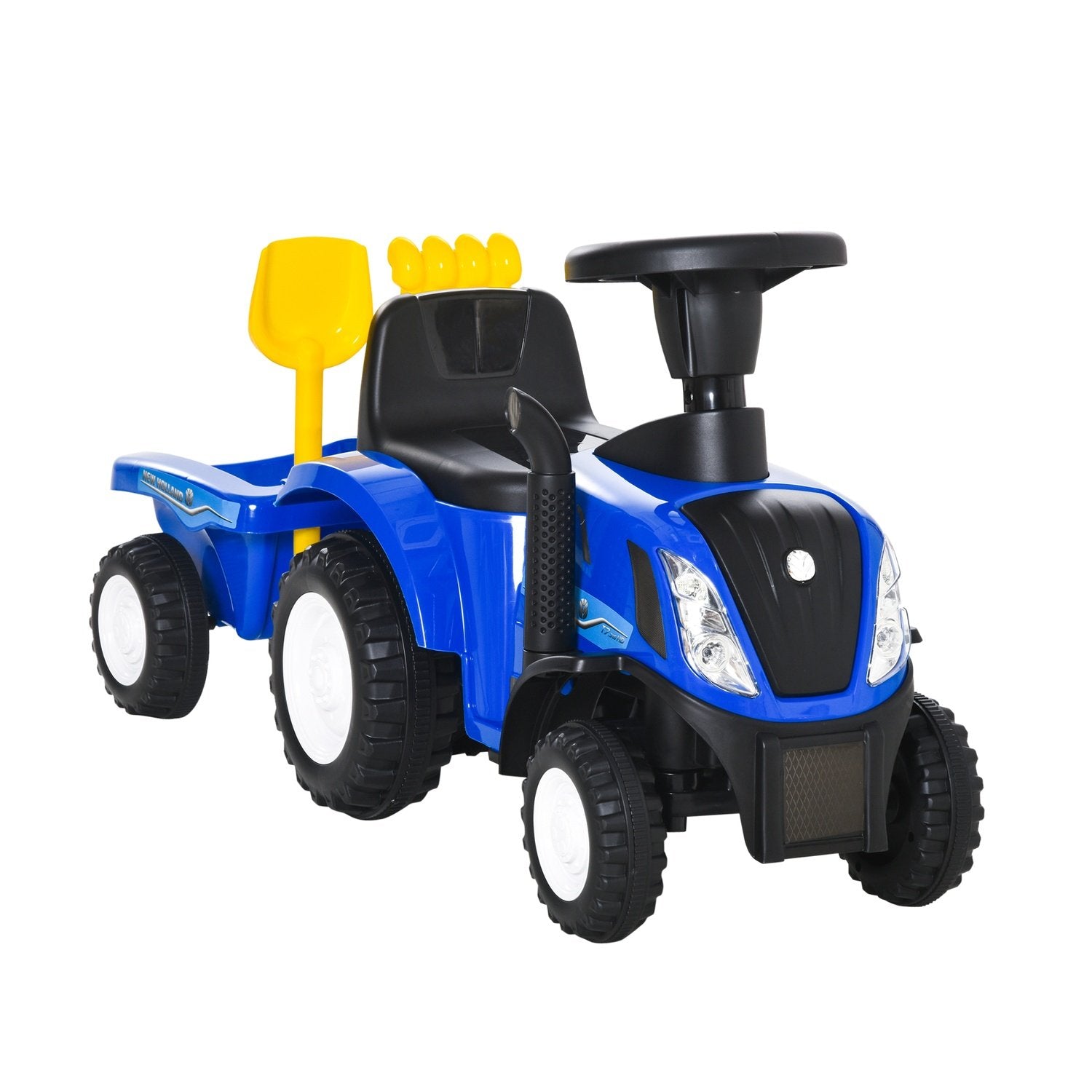 Barnbil Barnbil Åkbil New Holland Åkbil Klassisk Bil Gånghjälp Med Horn Plast Metall Blå