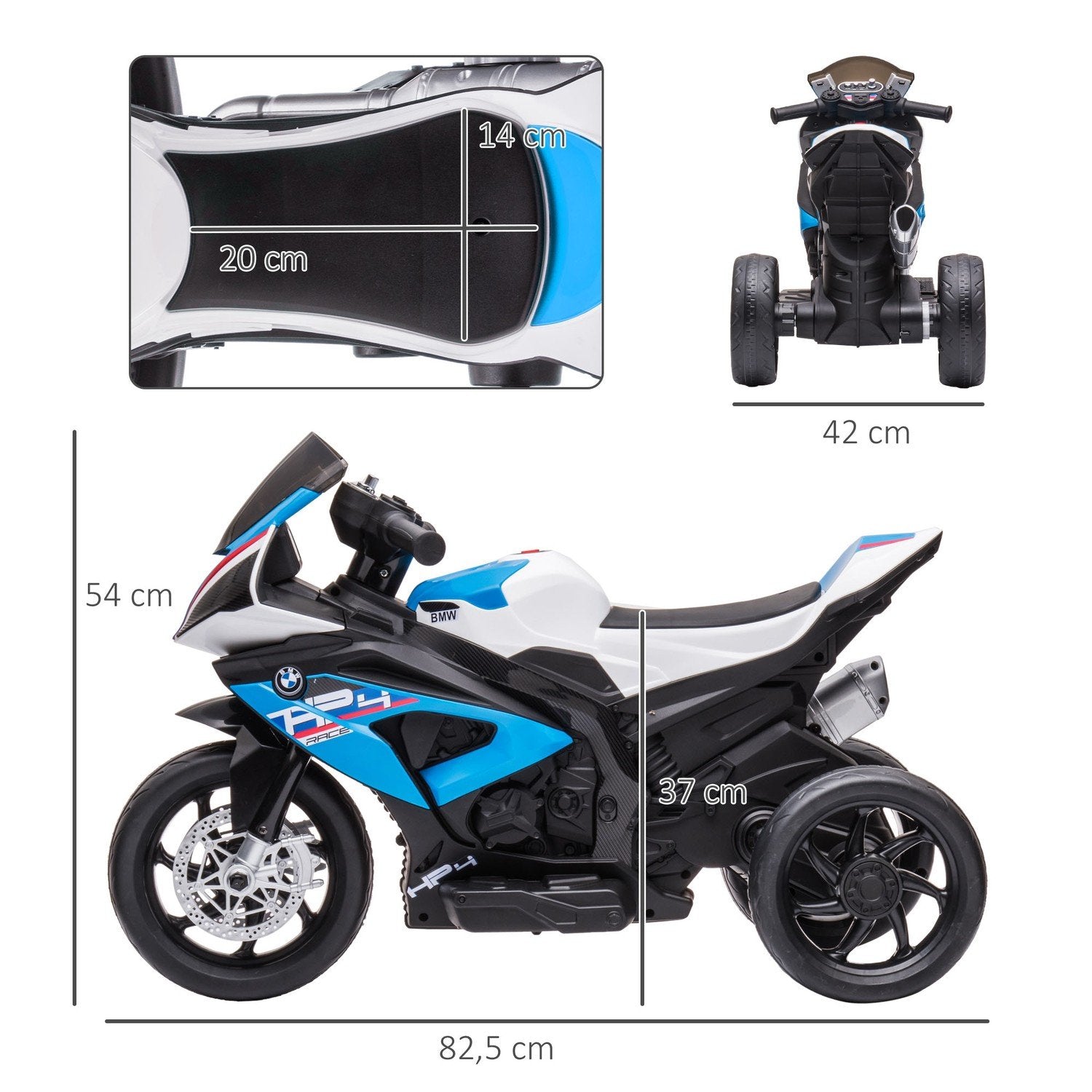 Barnmotorcykel Barnmotorcykel 6V Elfordon Elektrisk Trehjuling Barnfordon Med 3 Musiklägen 2,5Km/H Elmotorcykel Från 18 Månader