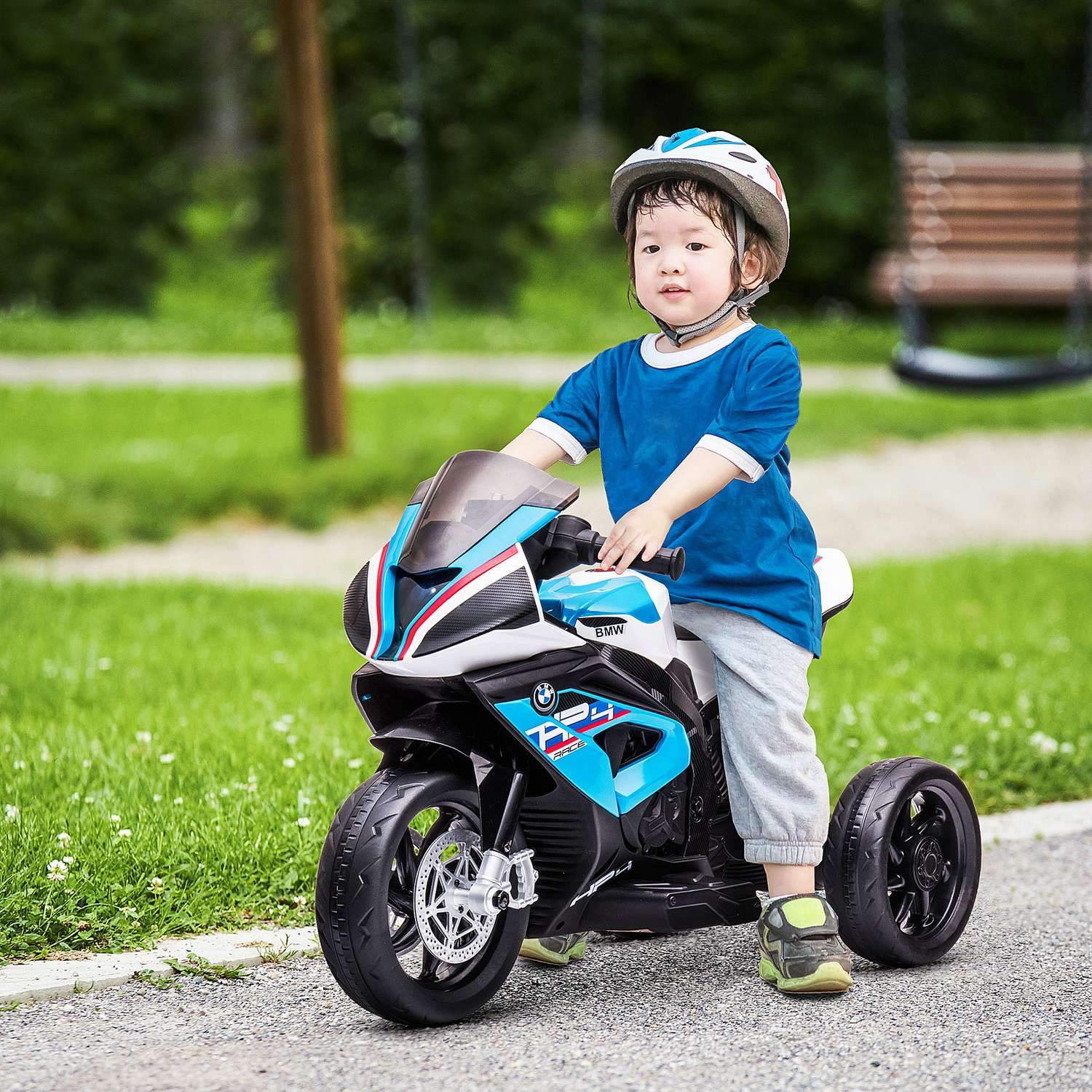 Barnmotorcykel Barnmotorcykel 6V Elfordon Elektrisk Trehjuling Barnfordon Med 3 Musiklägen 2,5Km/H Elmotorcykel Från 18 Månader