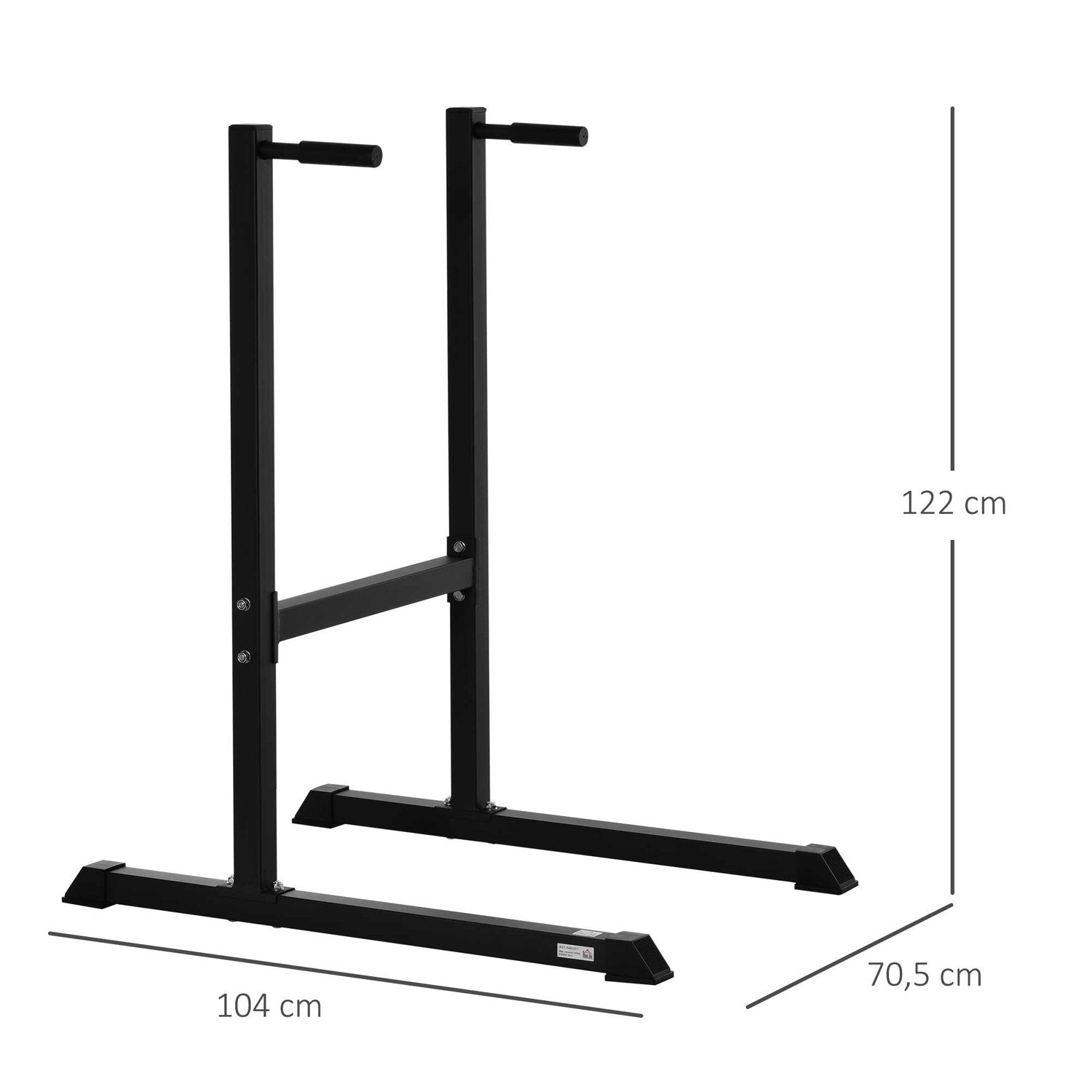 Dipstation, Dipställ För Mag- Och Ryggträning, Stål, Svart, 104X70,5X122Cm