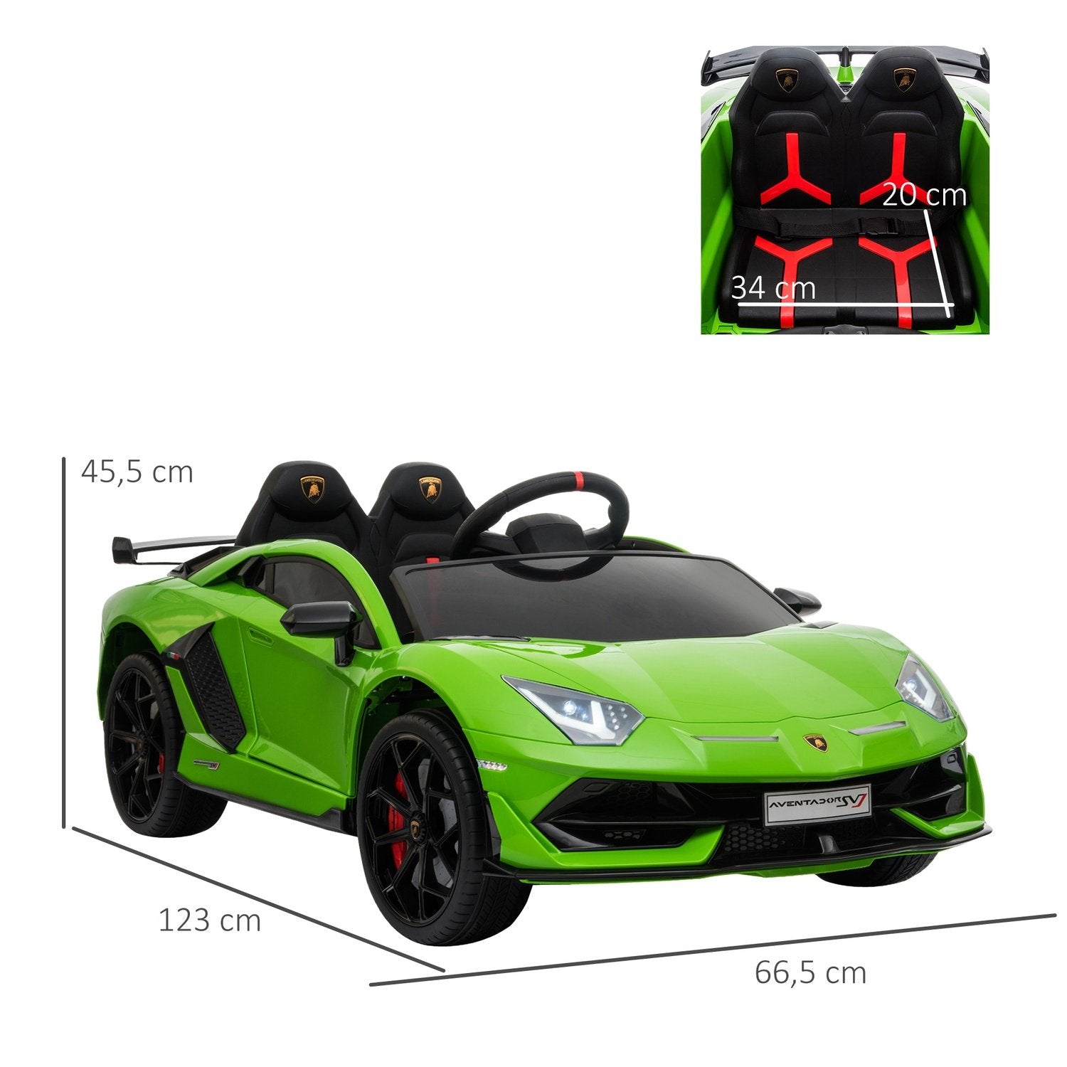 Elbil Lamborghini Barnelbil, 3-8 År, Med Fjärrkontroll, 2 X 550 Motorer, Mp3/Usb, Ljus & Musik