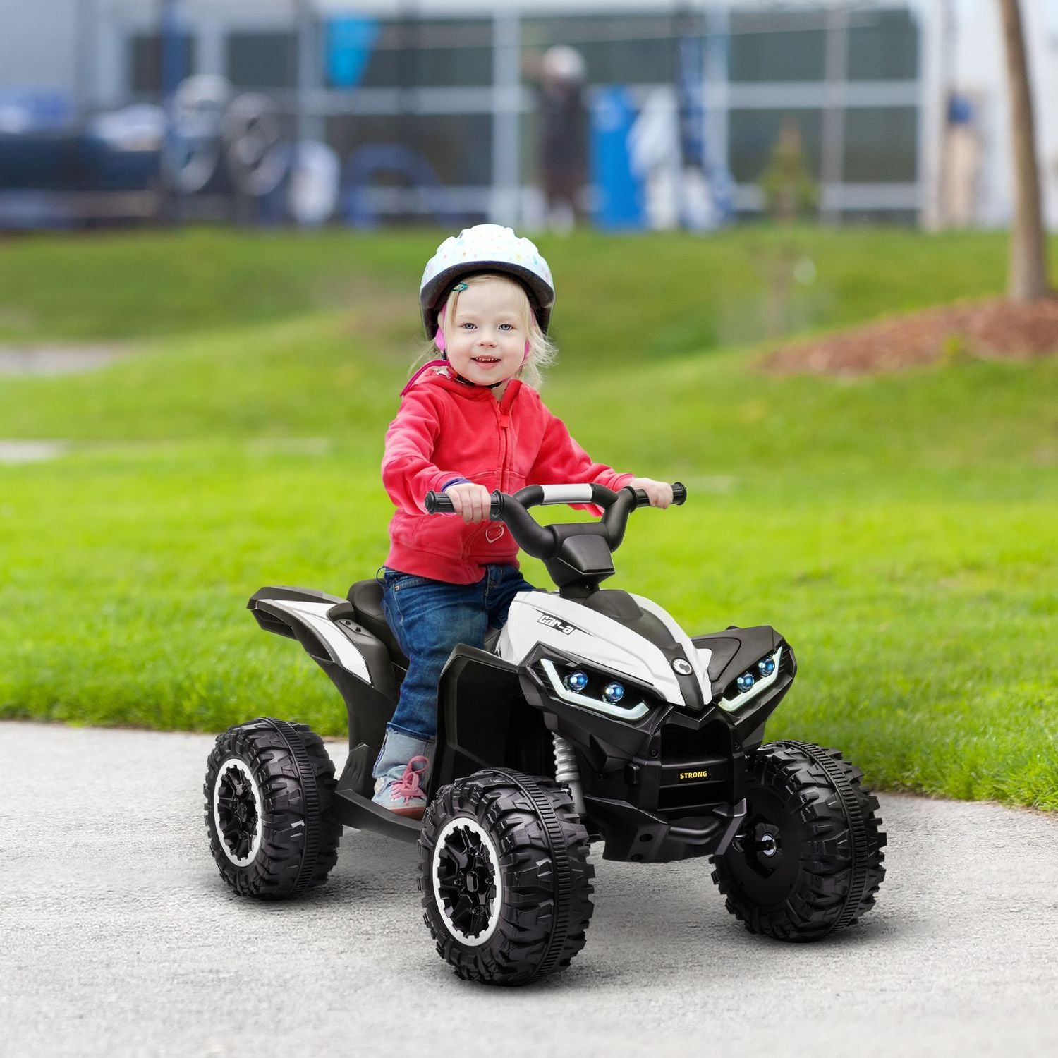 Elektrisk Fyrhjuling 12V Barnfyrhjuling Med Usb-Port, Barnmotorcykel Med Mp3-Musikspelare, Strålkastare, För Barn 3-5 År, 1,5-3 Km/H