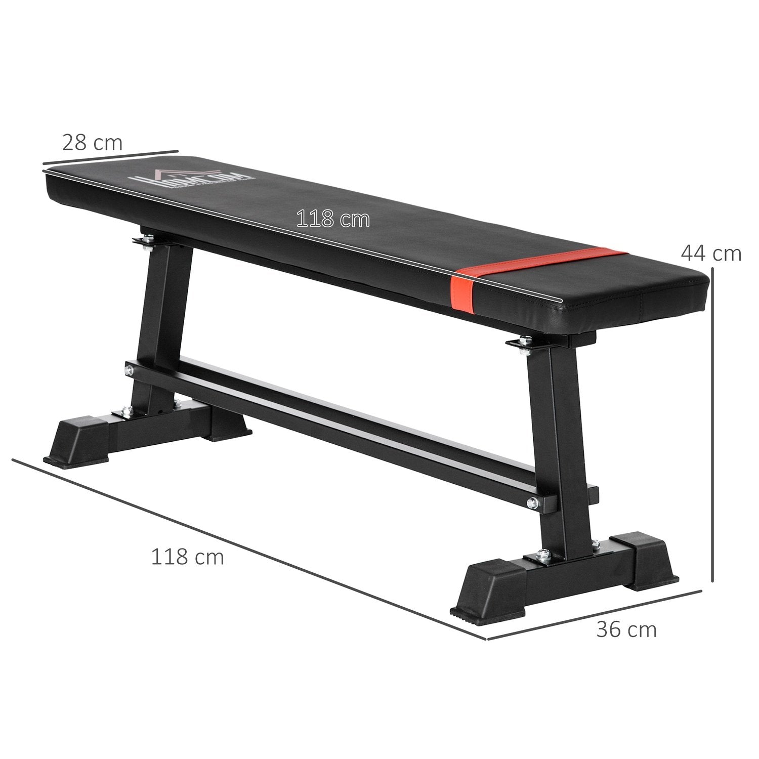 Multifunktionell Viktbänk, Multigym, Vikt Upp Till 150 Kg, Träningsbänk, Metall, Konstläder, Svart, 118 X 36 X 44 Cm