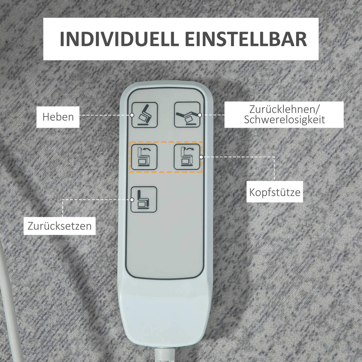 Relaxstol, Tv-Stol, Ståstol, Elektriskt Justerbar Med Liggfunktion Inklusive Fjärrkontroll, Sammetslook, Grå, 92 X 93 X 105 Cm