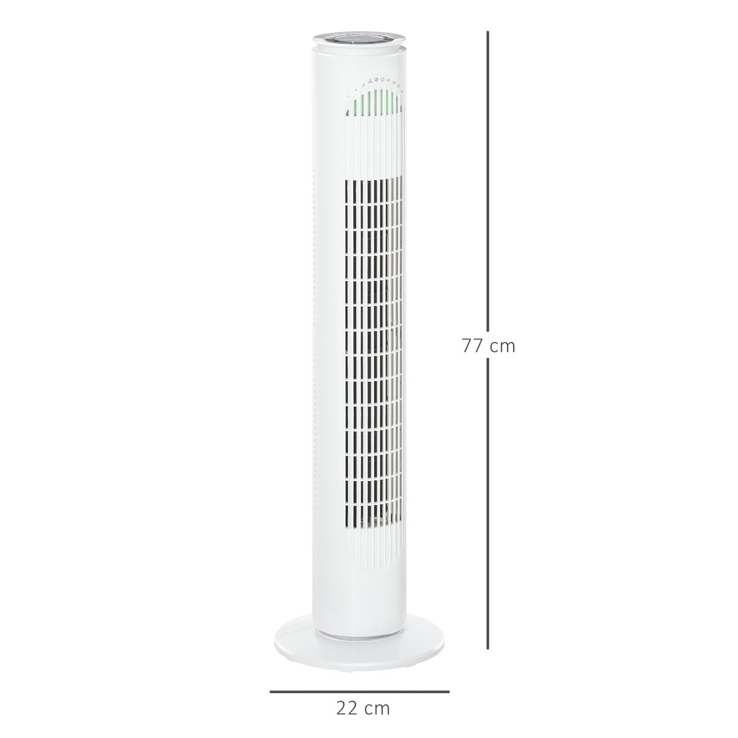 Tornfläkt 70° Oscillation, 77Cm, 45W, 3 Lägen & Hastigheter, Abs-Plast, Vit