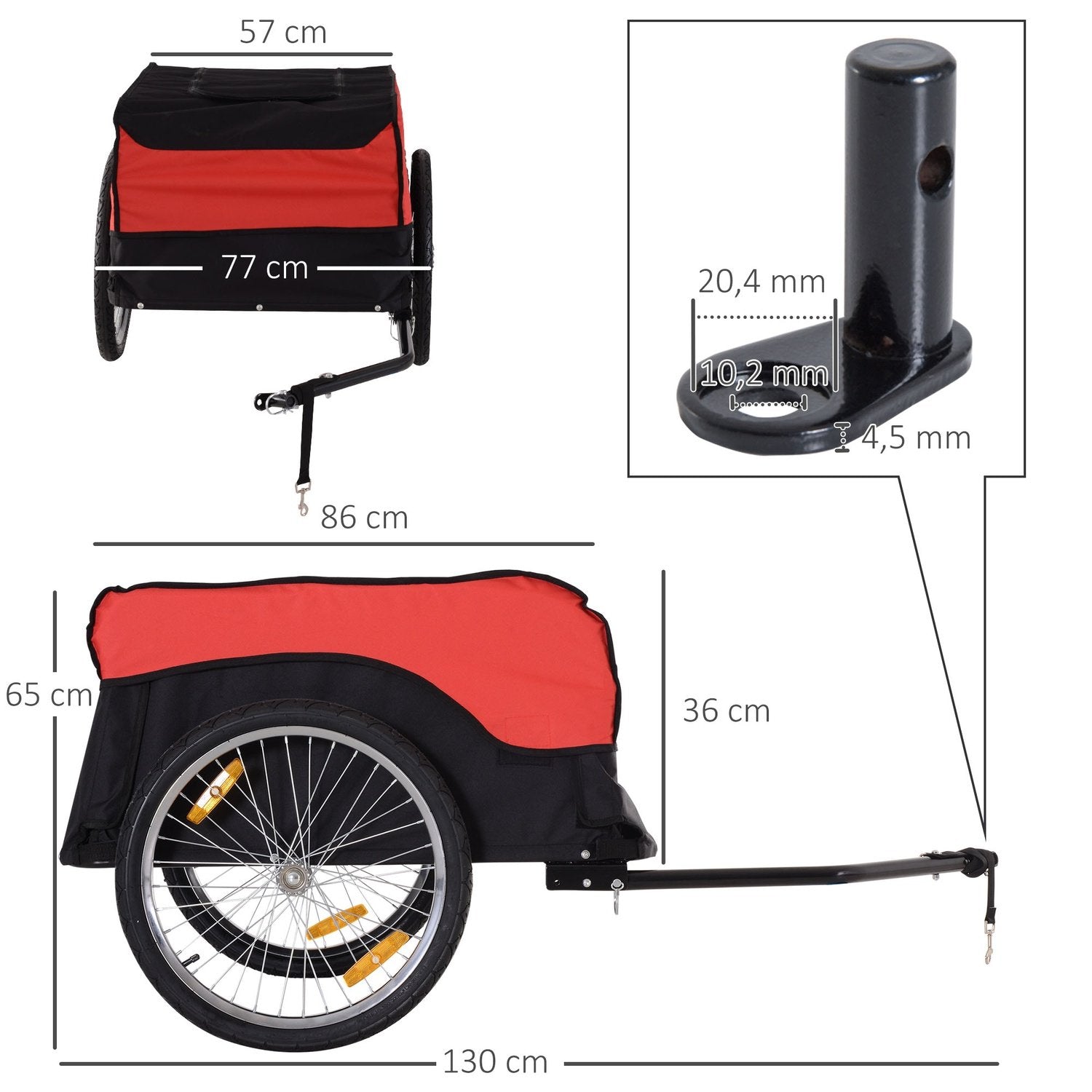 Transportvagn, Lastvagn, Cykelvagn, Lastvagn, Röd-Svart