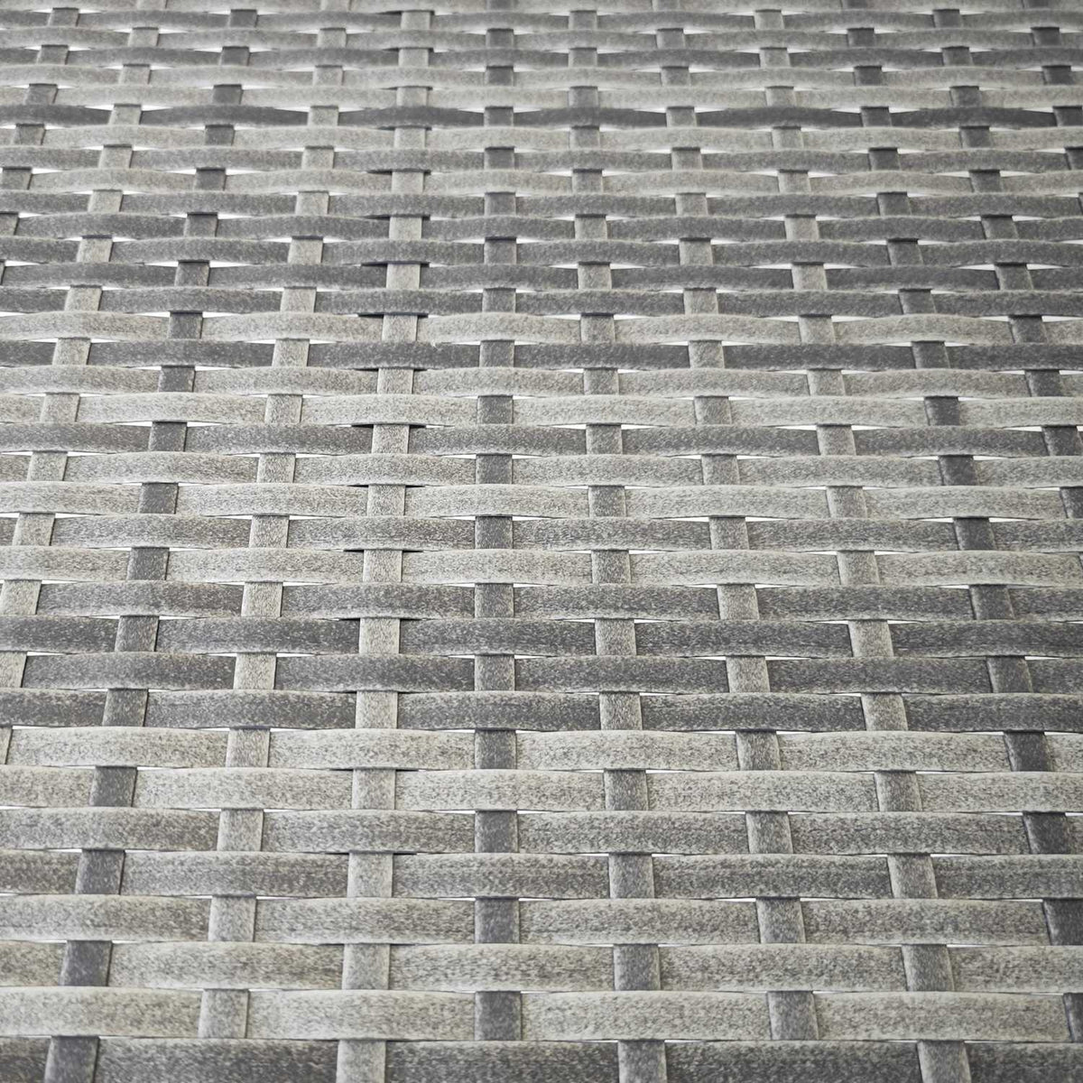 Halfronde grijze polyrattan tuinbalkontafel, 100x50x74 cm