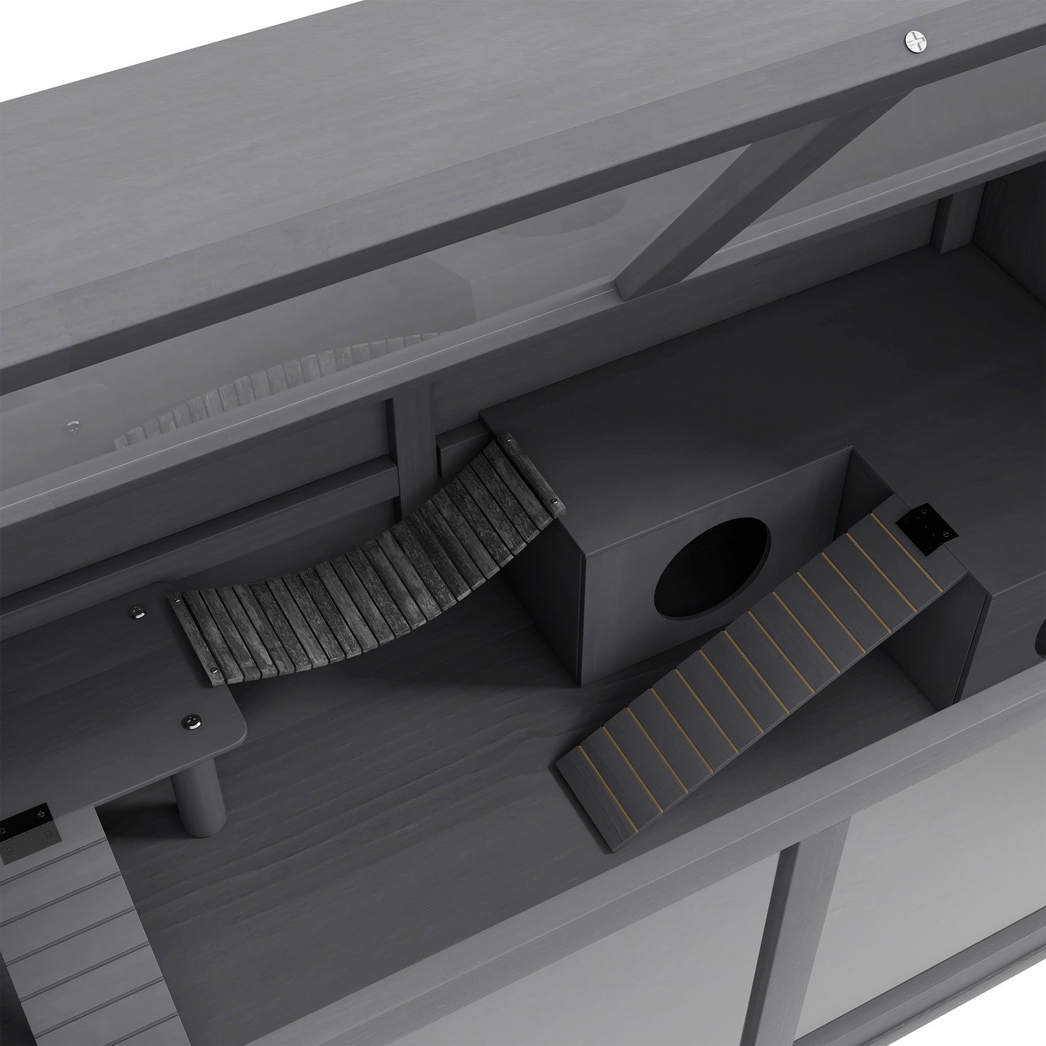 Hamsterbur i trä, 100cm med bro och stege