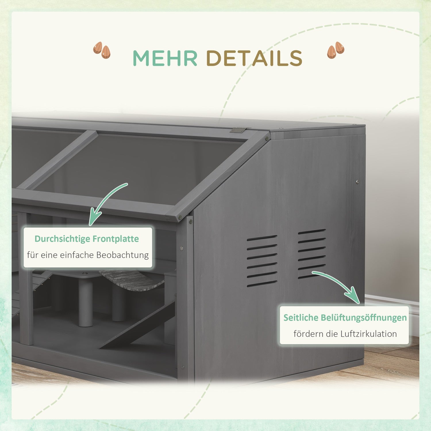 Hamsterbur i trä, 100cm med bro och stege