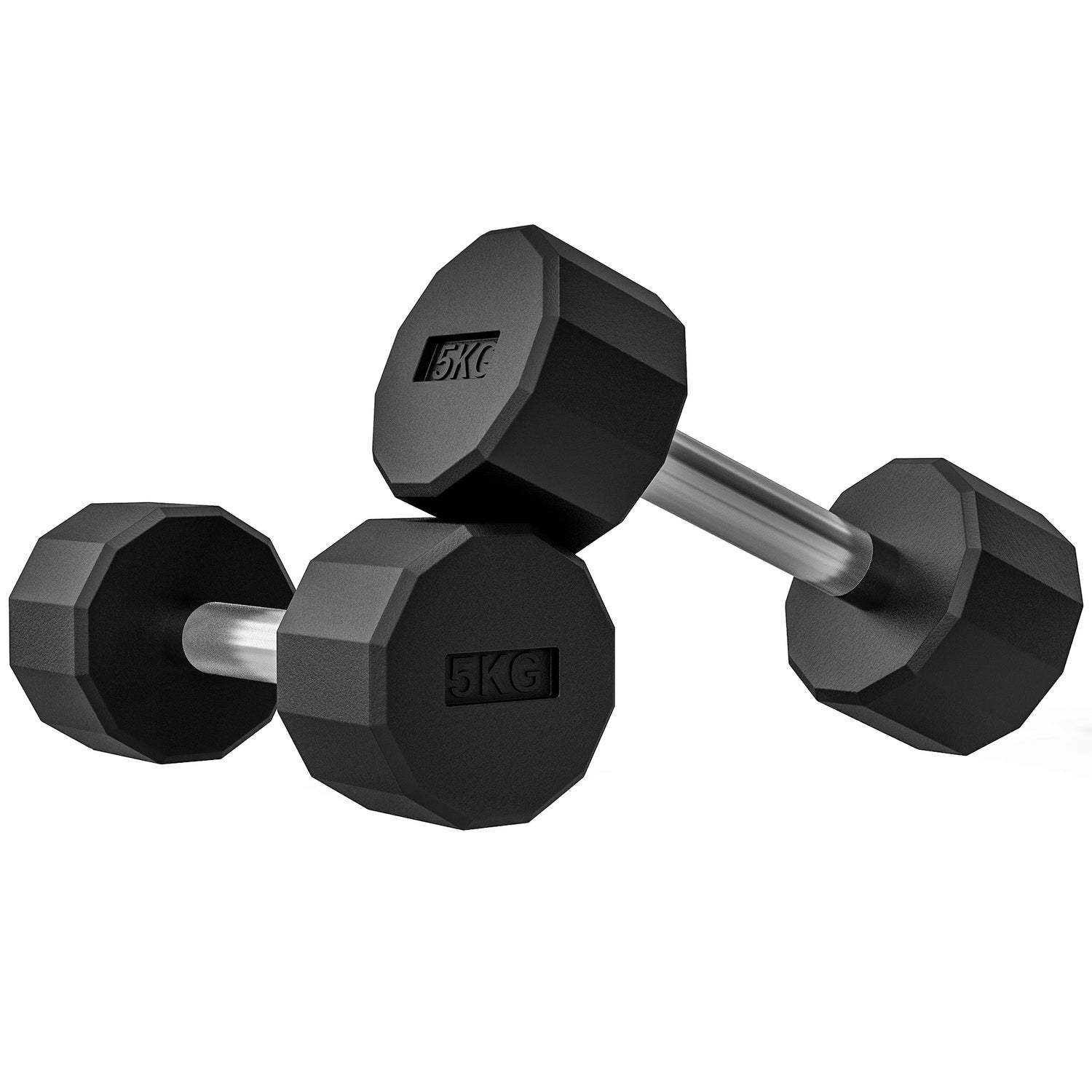 10 kg metall hantelset, halkfri, set om 2, svart