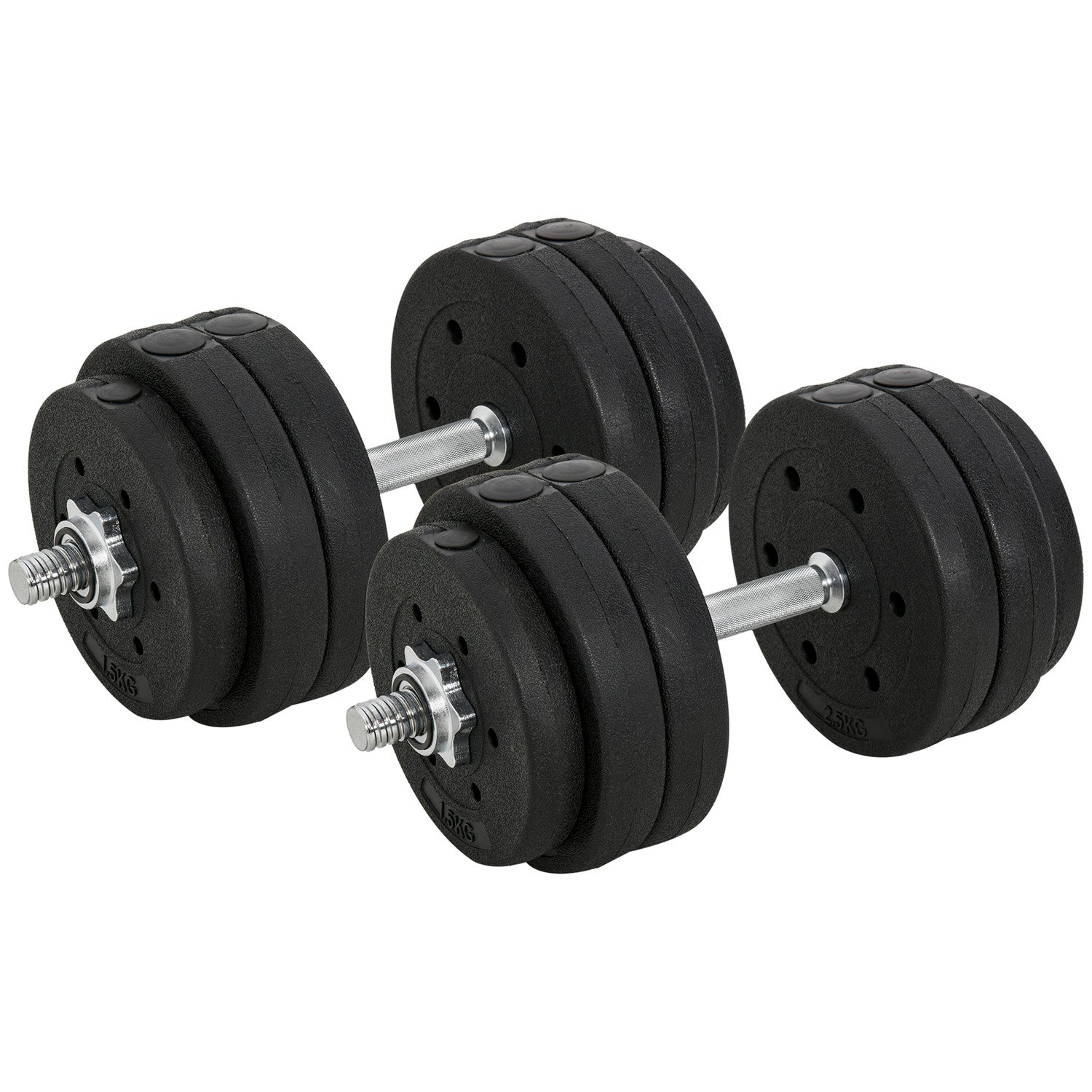 30 kg hantelset i stål, styrketräning för hem och gym