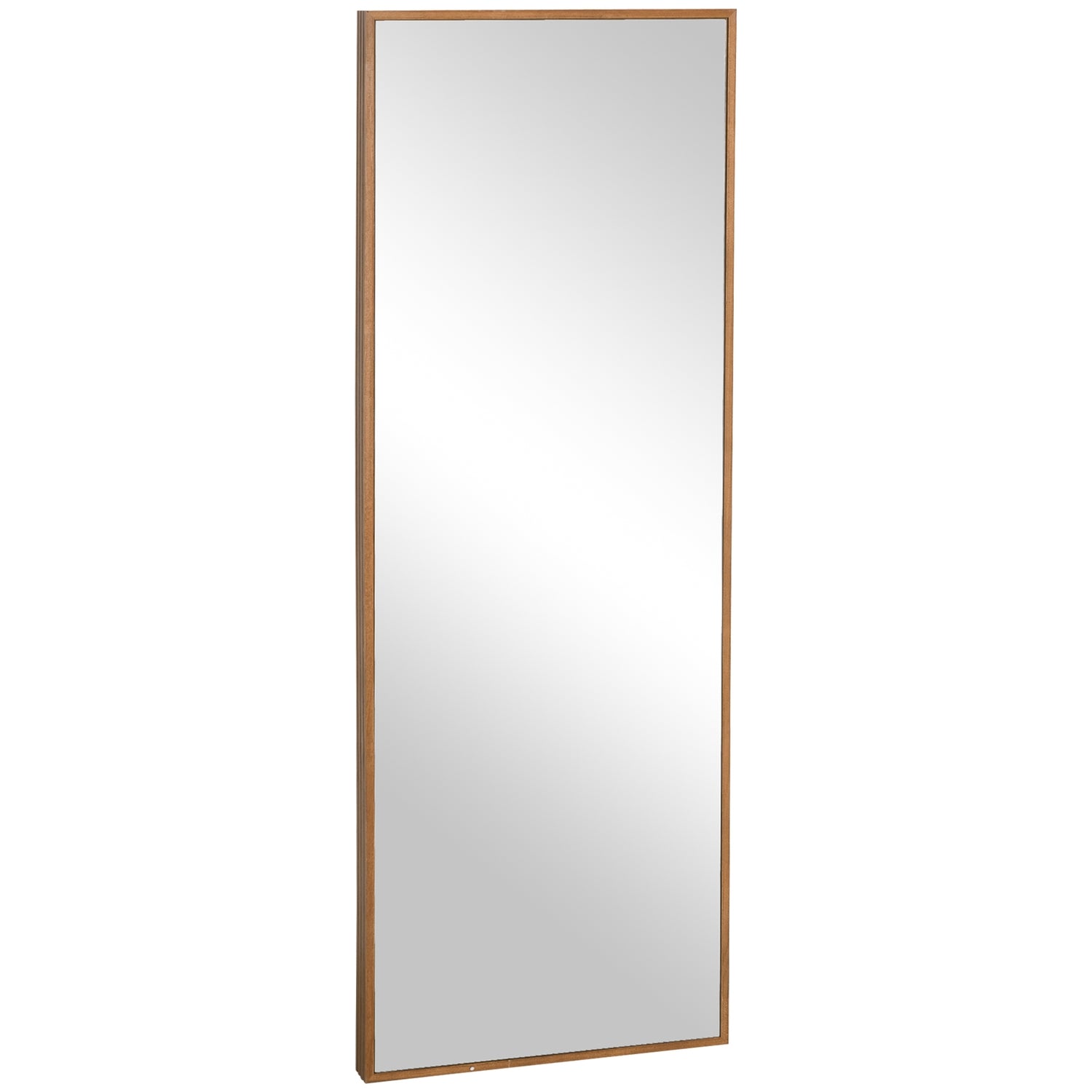 Väggspegel 125x45 cm – Träram, naturlig finish
