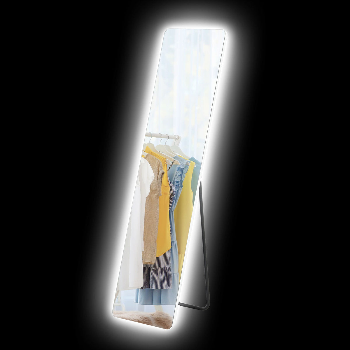 Zrcadlo v plné výšce s LED osvětlením, dotykový spínač, 150x40 cm