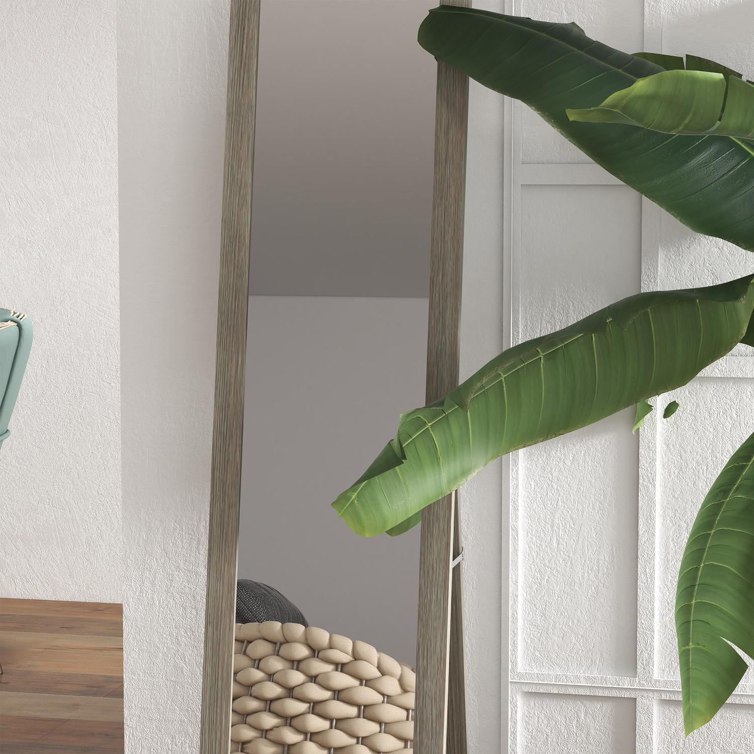 Hellängds stående spegel i aluminium, grå – sovrum & hall