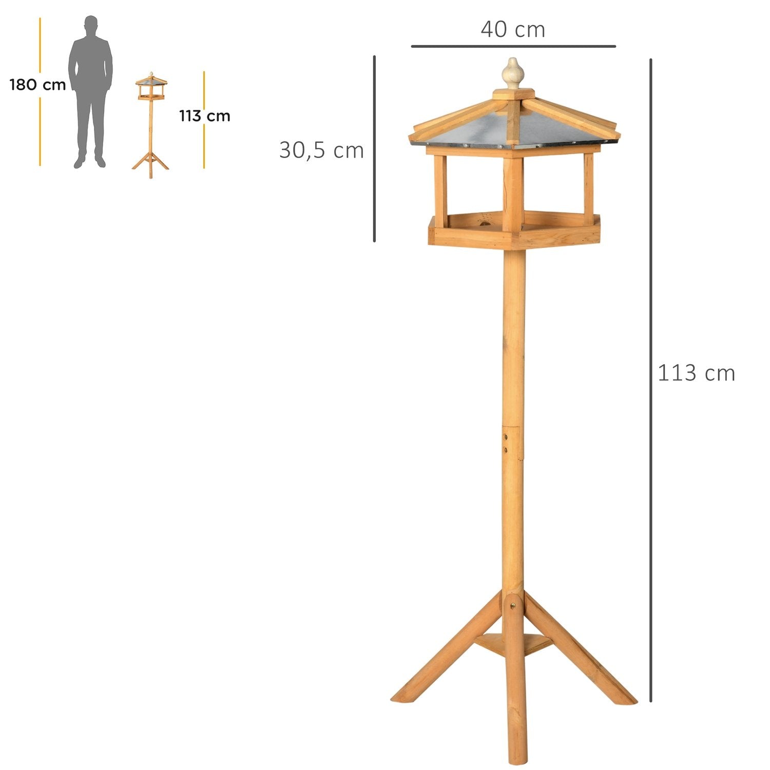 Fågelhus Fågelvilla Matare Fågelhus Med Stativ Och Zinktak 113X40X40 Cm