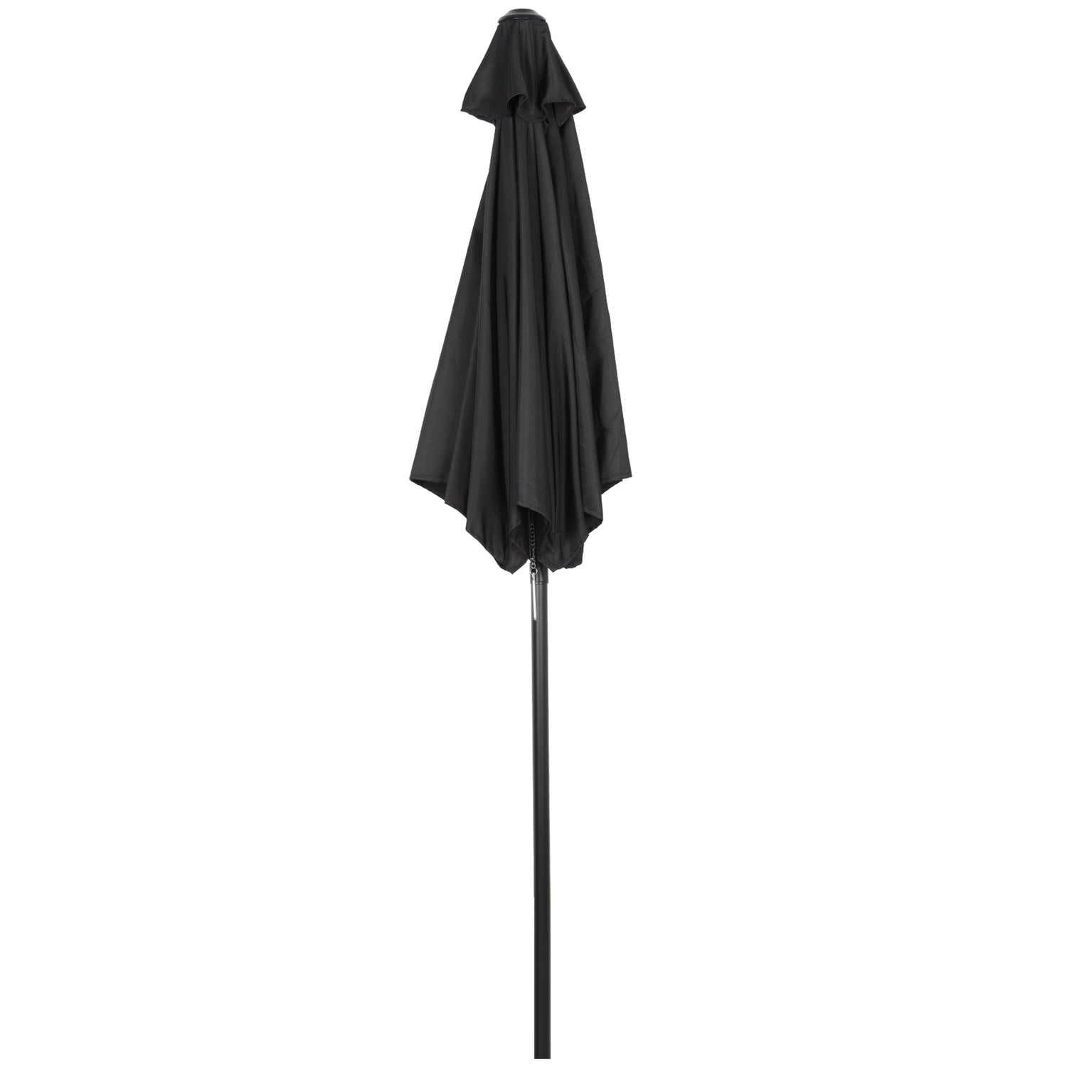 Hexagonalt Parasoll Ø196 cm, Roterande, Vindtätt, Svart