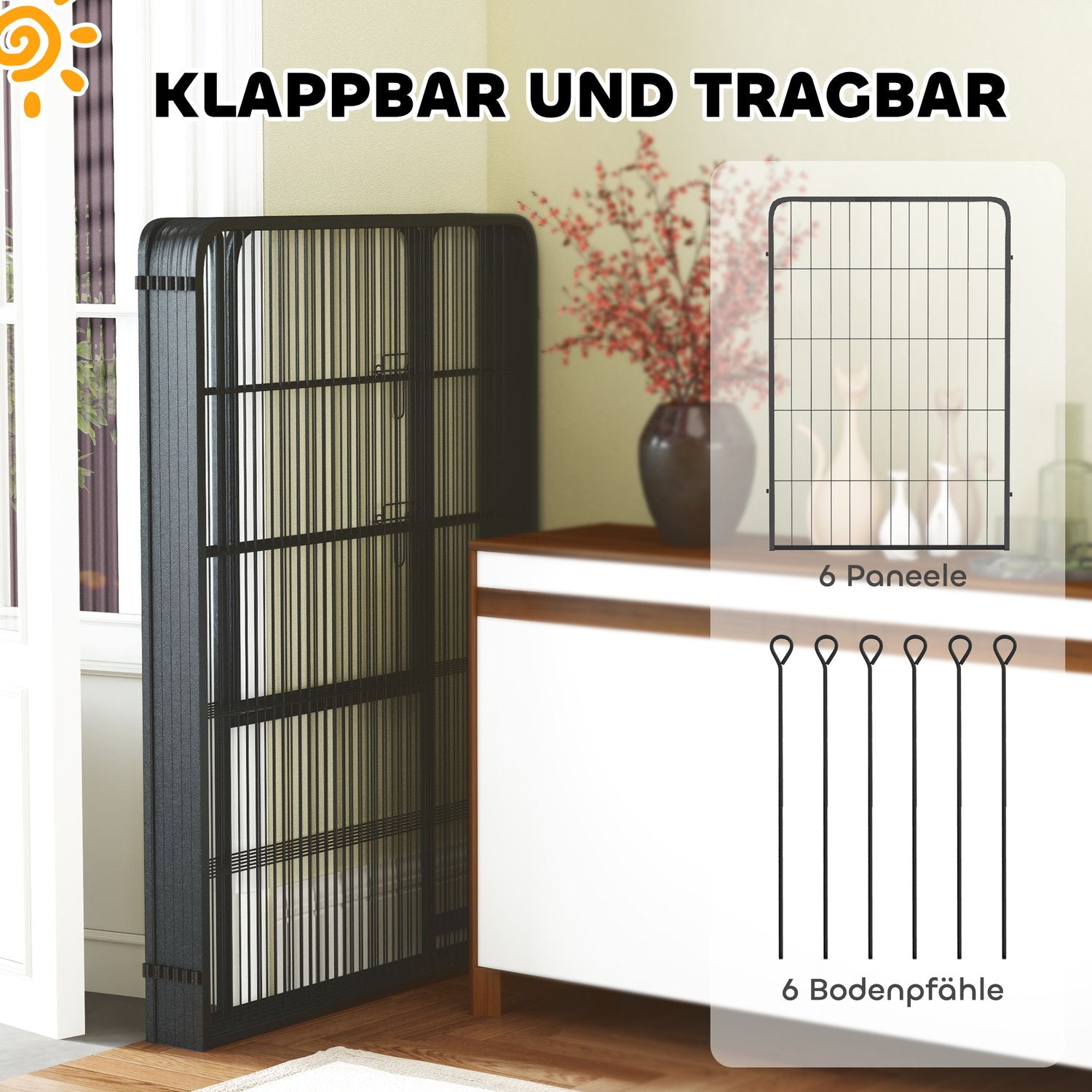 Hexagonal valplekhage – hopfällbar, 100 cm hög, utomhusbruk