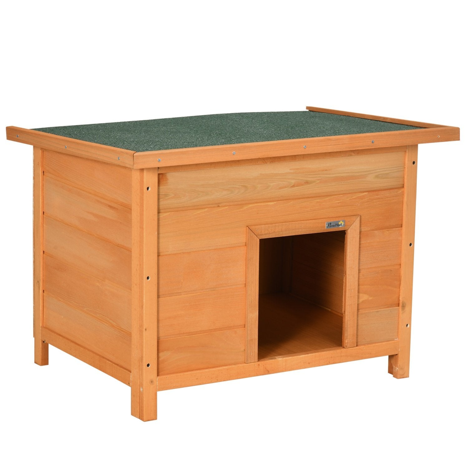 Dog Kennel Mysig Hundgrotta Gjord Av Granträ Med Tak, Perfekt För Hundar Och Katter, 82X58X58 Cm