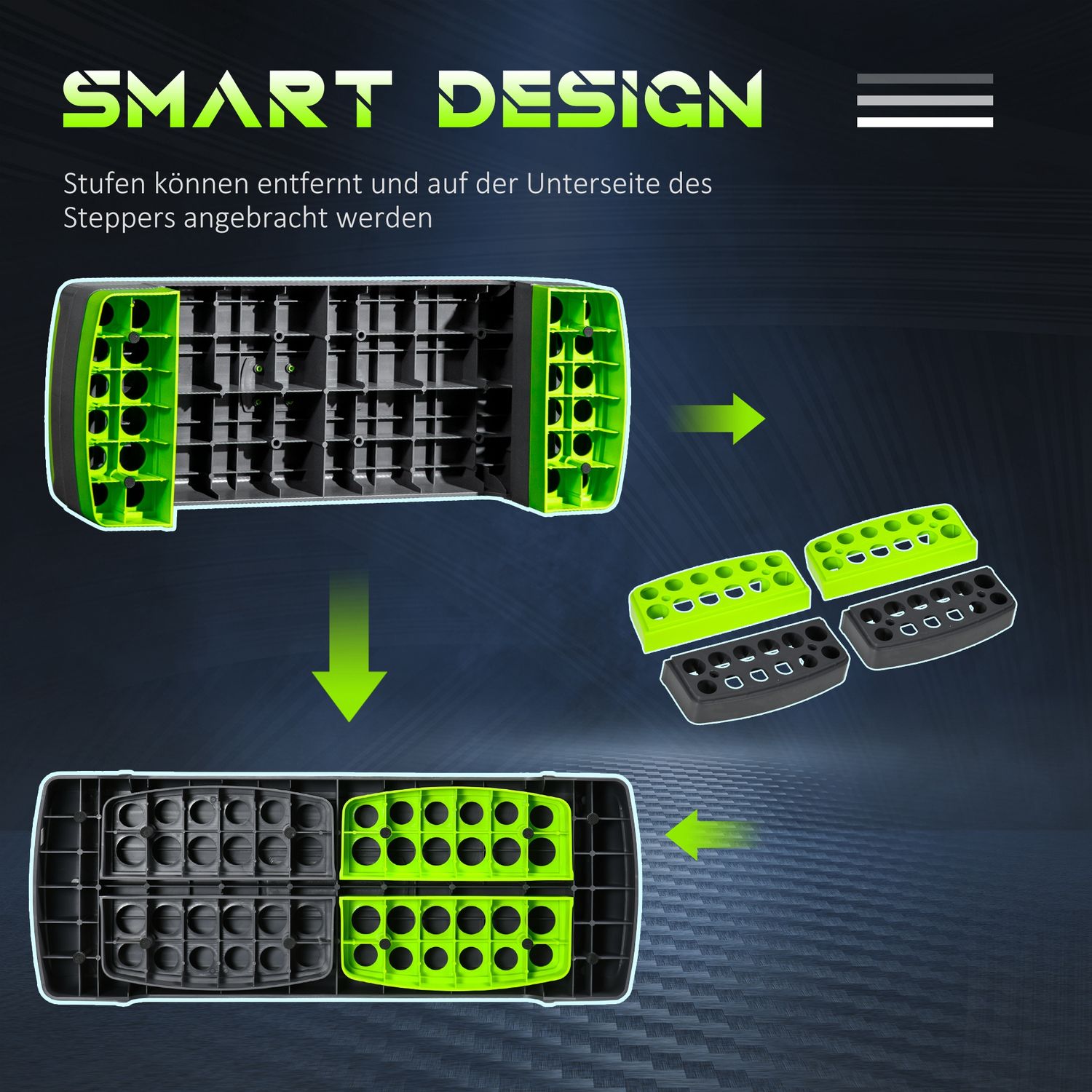 Höjdjusterbar Aerobic Stepper för effektiv träning