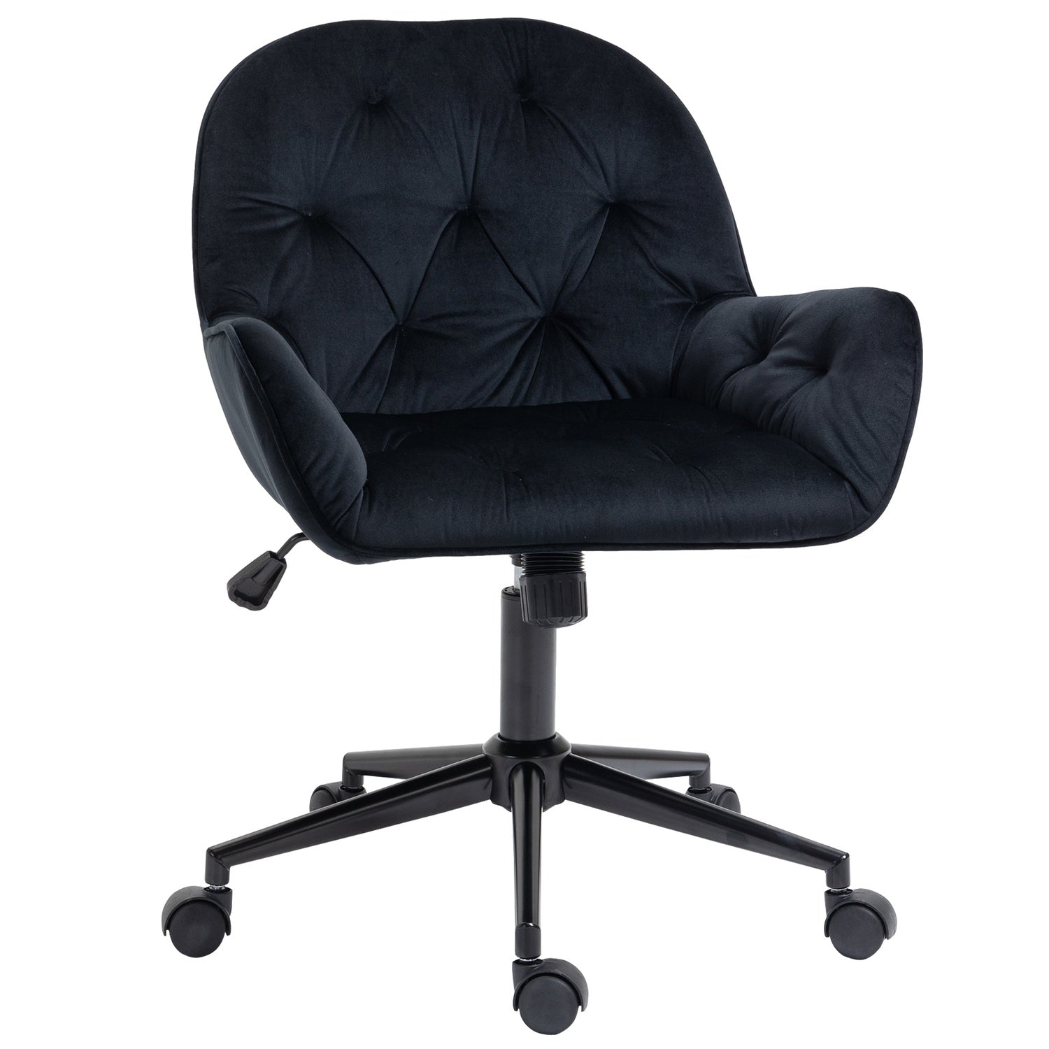Höjdjusterbar Black Velvet Swivel Skrivbordsstol