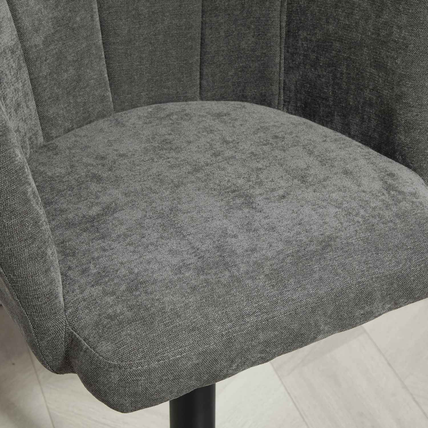 Höjdjusterbara svängbara barstolar, set om 2, mörkgrå linne