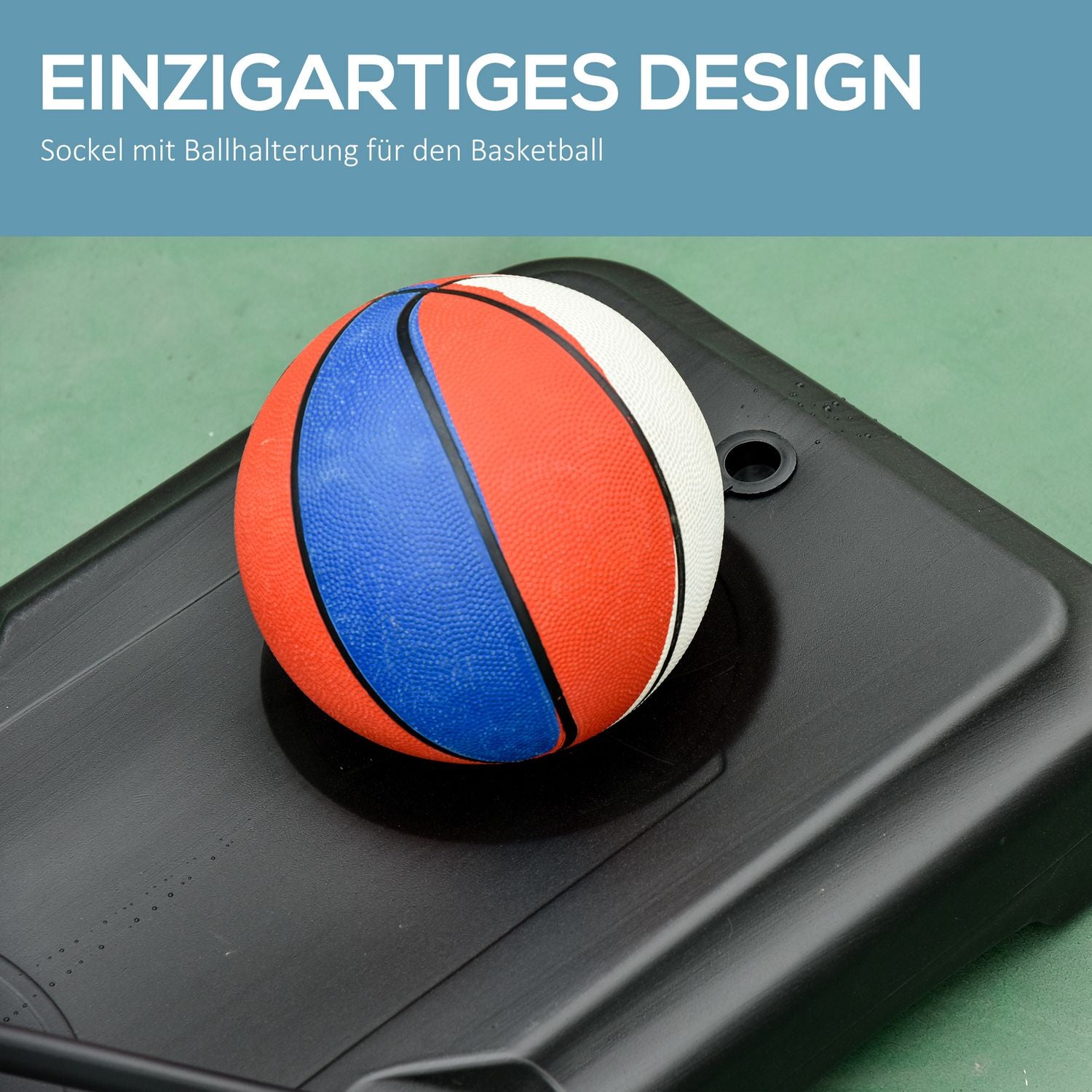 Höjdjusterbar basketbåge med hjul för tonåringar