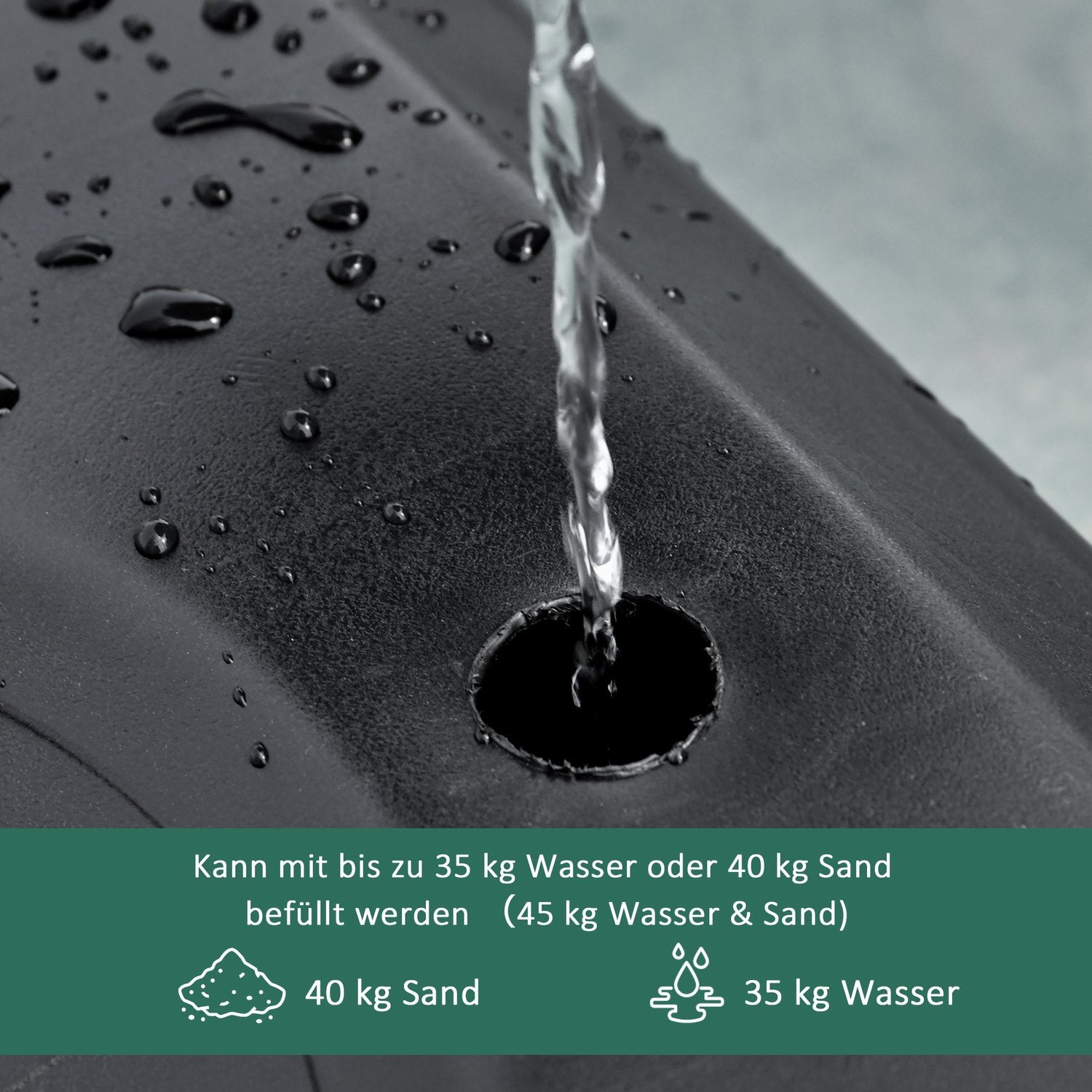 Höjdjusterbar utomhusbasketbåge med hjul, svart