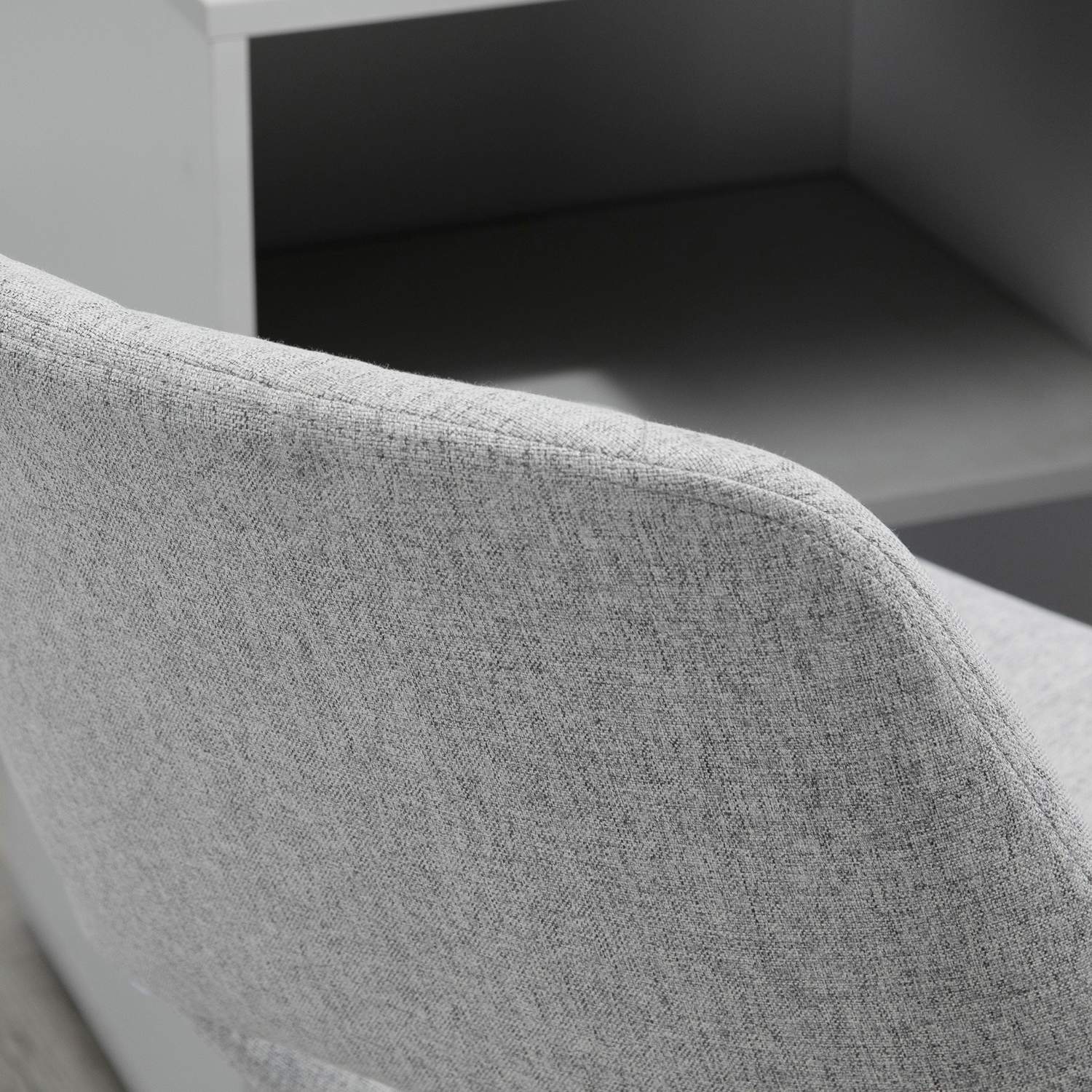 Höjdjusterbar vridbar kontorsstol, linnelook, ljusgrå