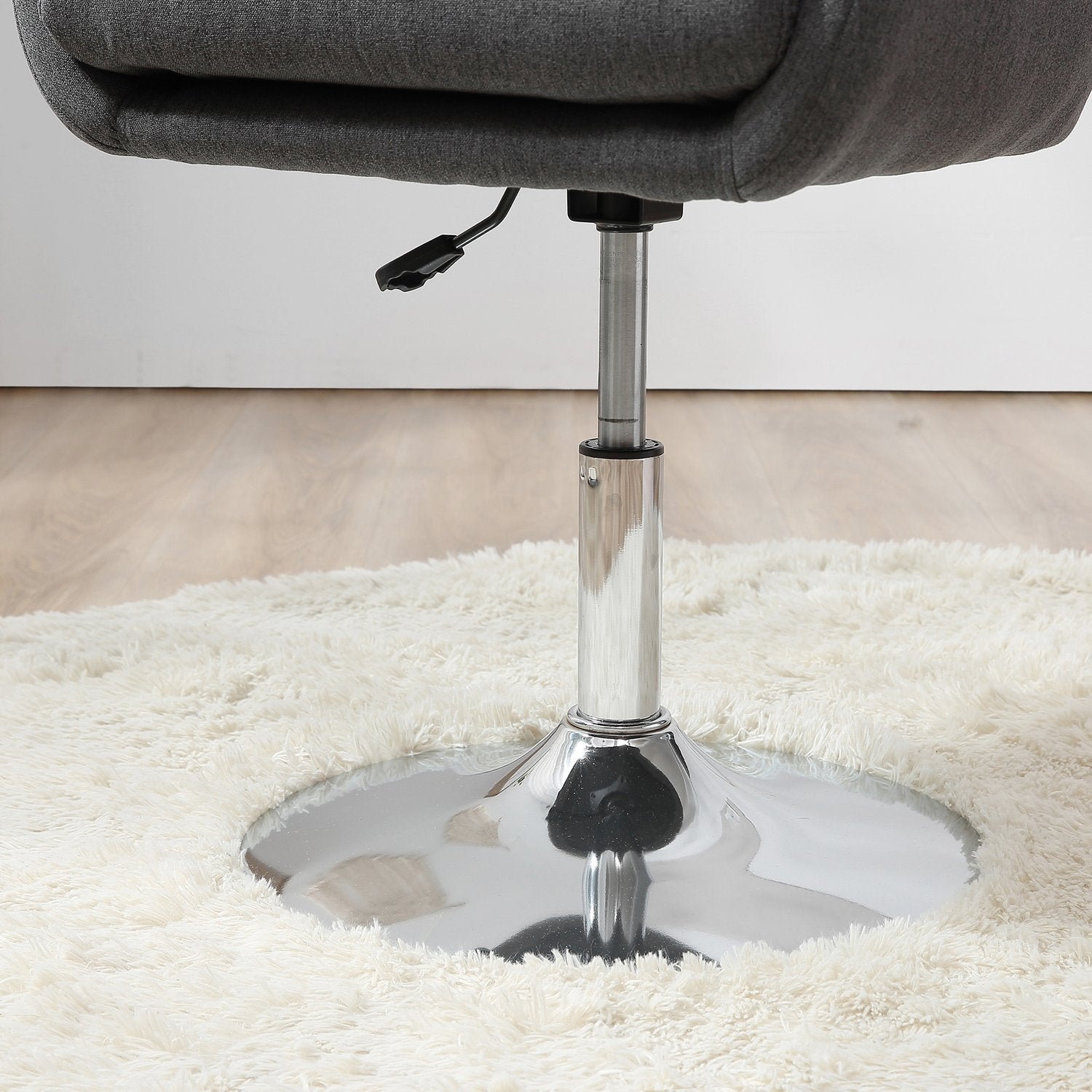 Höjdjusterbar vridbar kontorsstol, mörkgrå linne