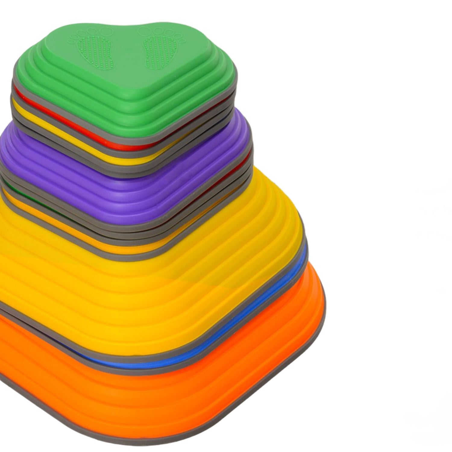 Hjärtformade flodstenar – 11 st, färgglada, halkfria, 3-8 år