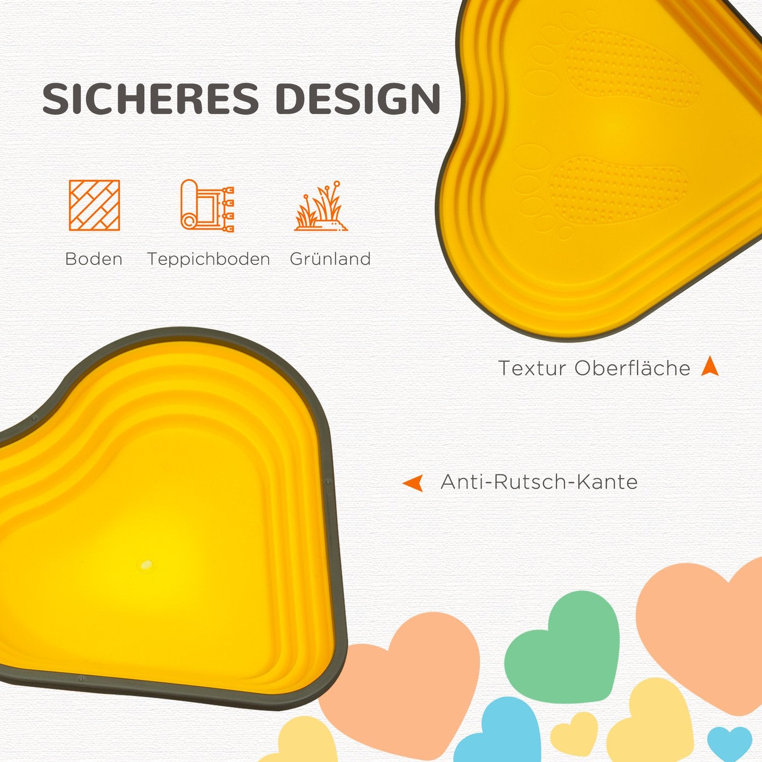 Hjärtformade flodstenar – 11 st, färgglada, halkfria, 3-8 år