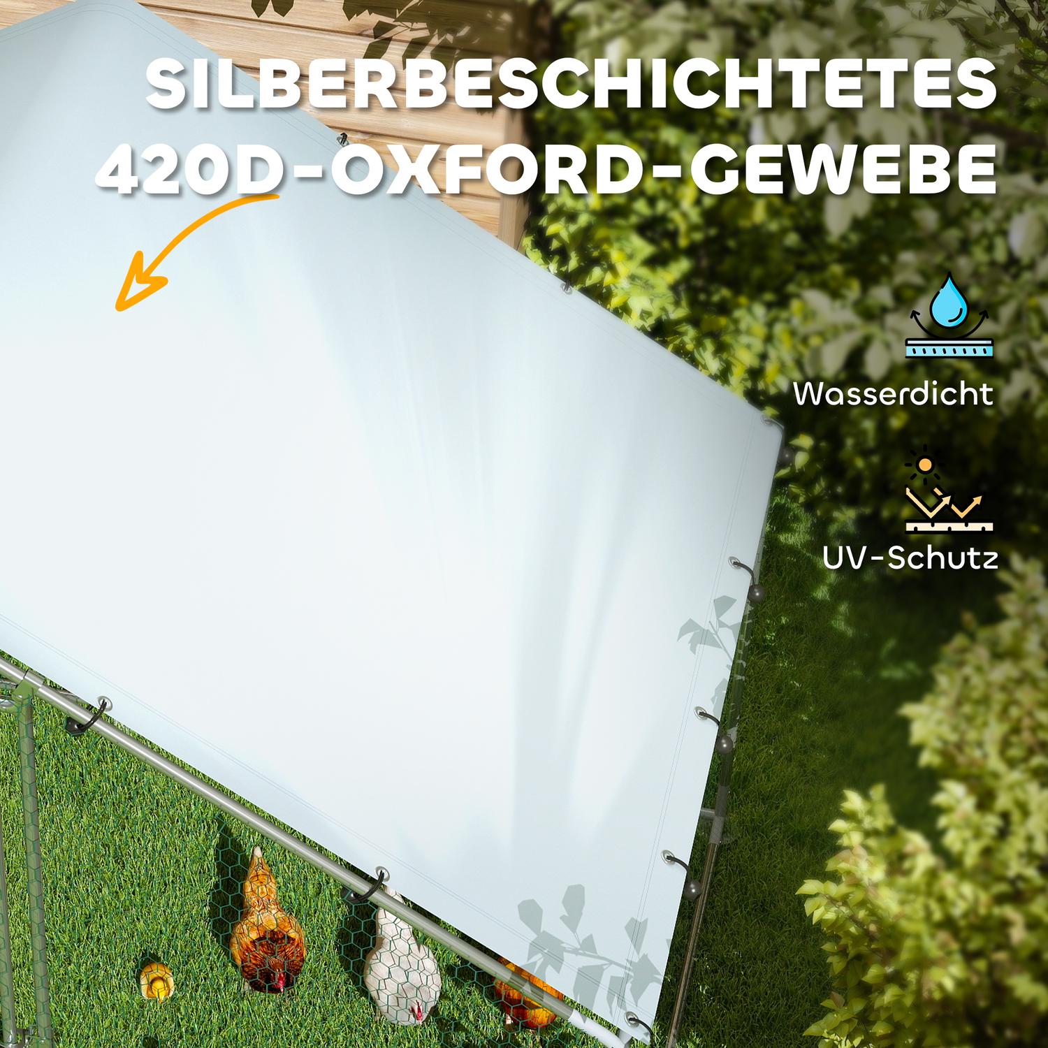 Hönshus i galvaniserat stål med vattentätt tak, 3x1,7x1,9 m