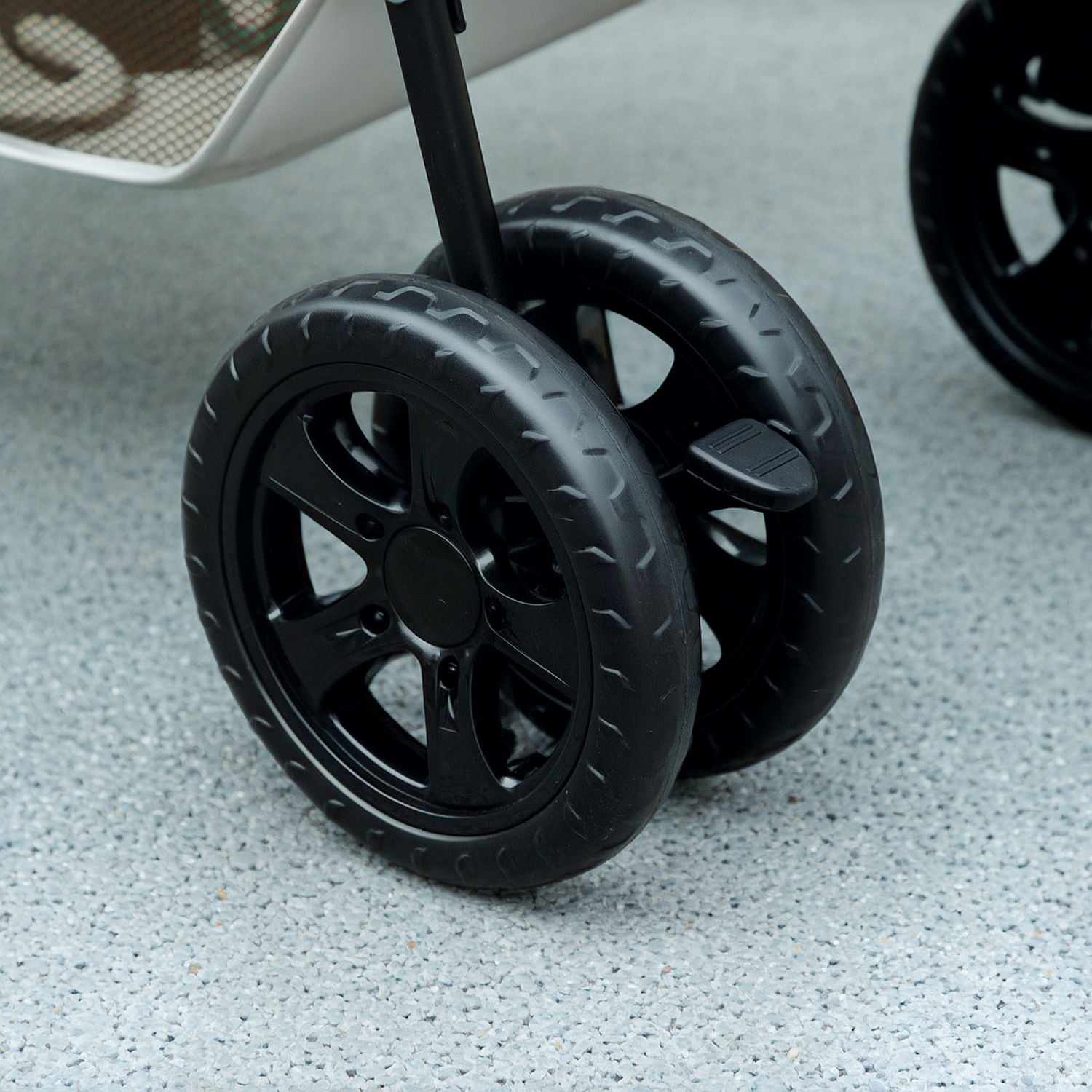 Hopfällbar 3-i-1 husdjursvagn med 360° hjul, ljusgrå