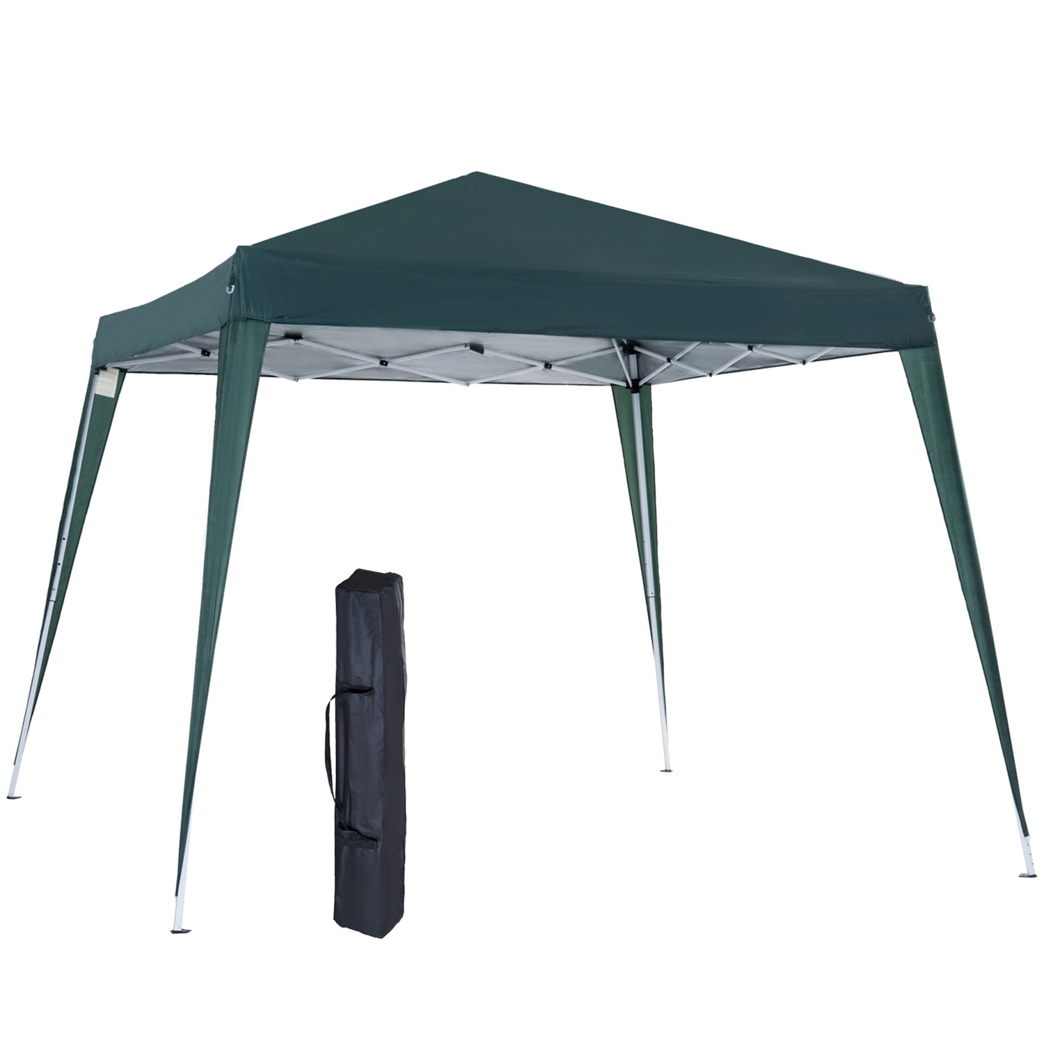 Grönt stål hopfällbart paviljongtält med bärväska 2,4x2,4M