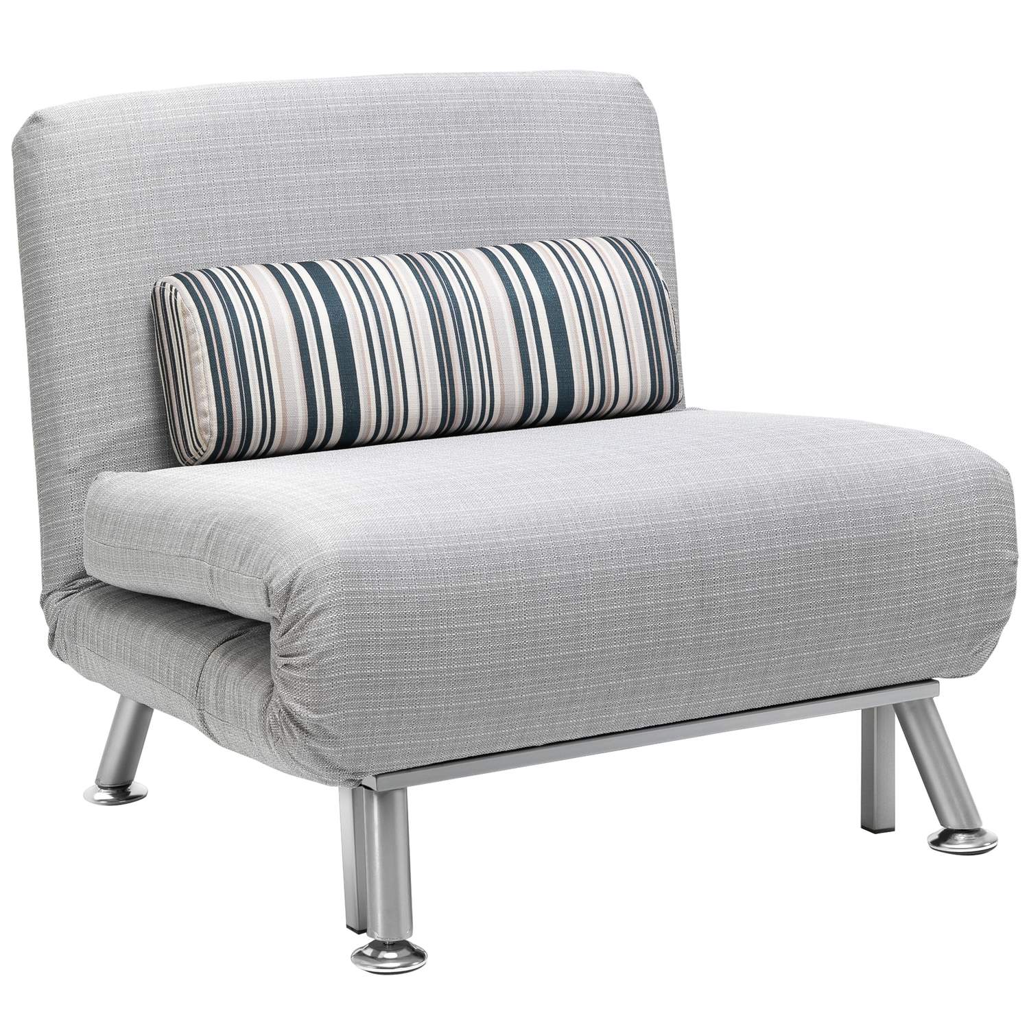 Hopfällbar grå metall bäddsoffa – Kompakt 75 x 70 x 75 cm